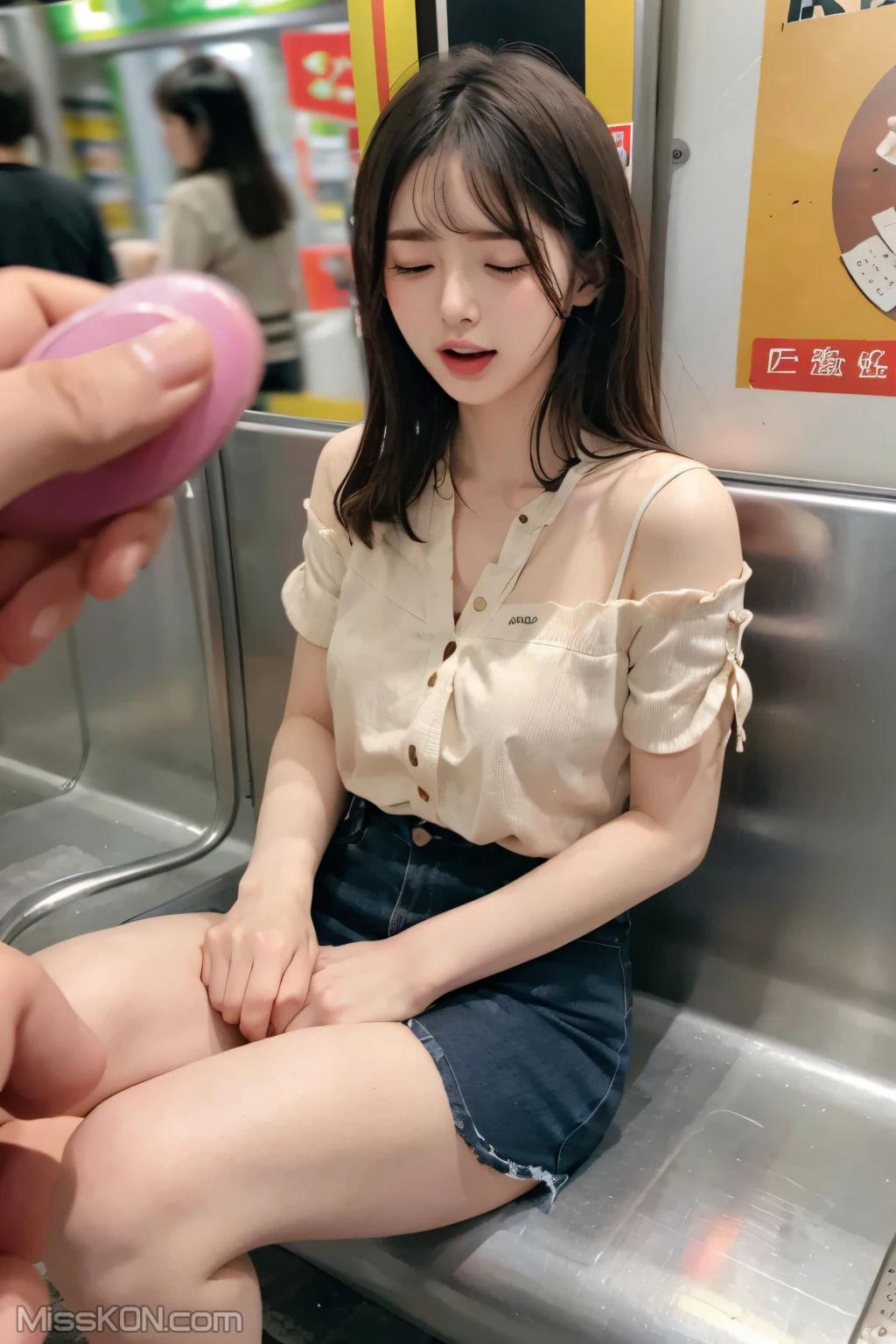AI 생성] 청순 위미 시리즈 지하철 속의 점핑 에그 (108장 사진)