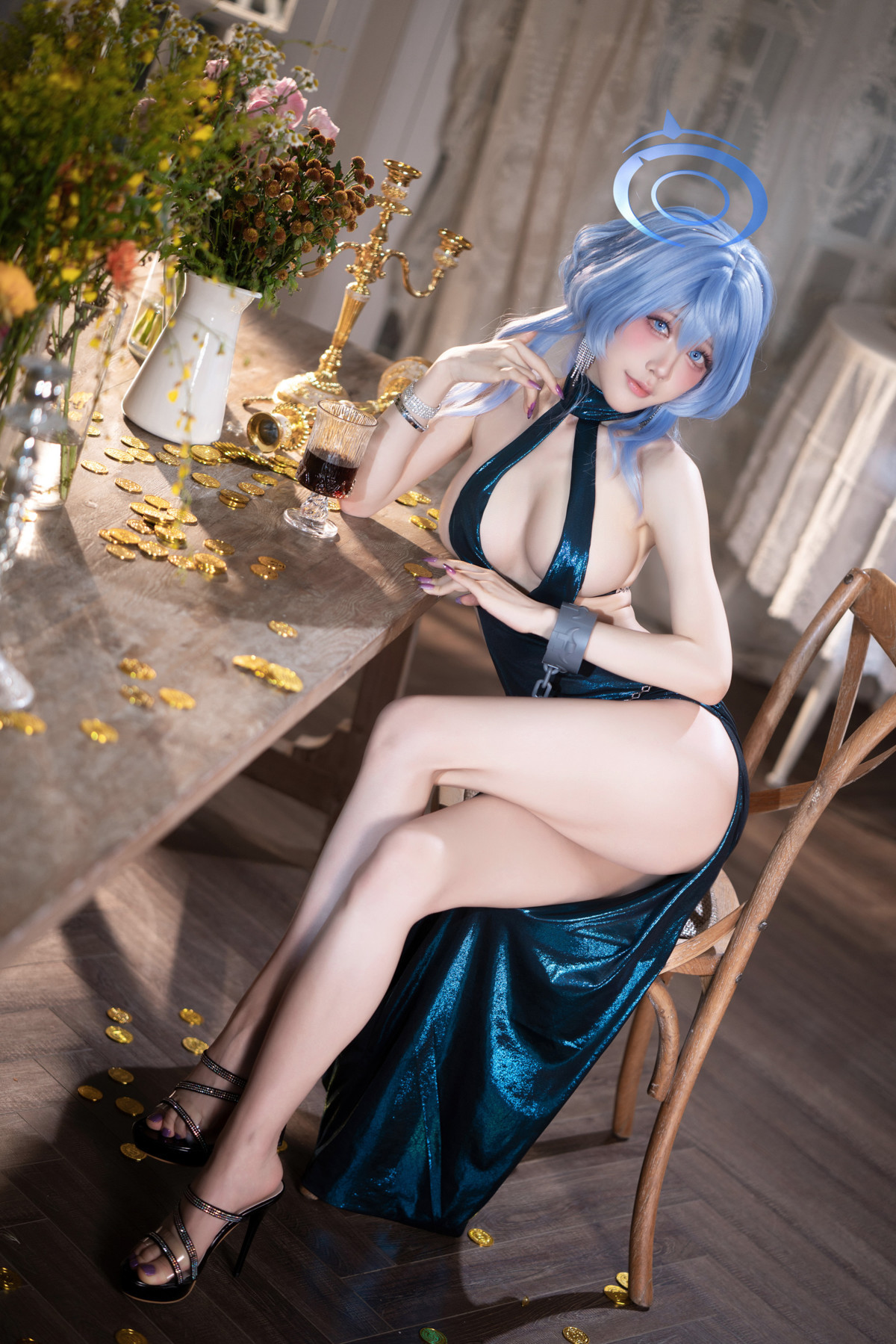 Cosplay 水淼阿库娅 碧藍檔案 天雨亞子禮服 Set.01