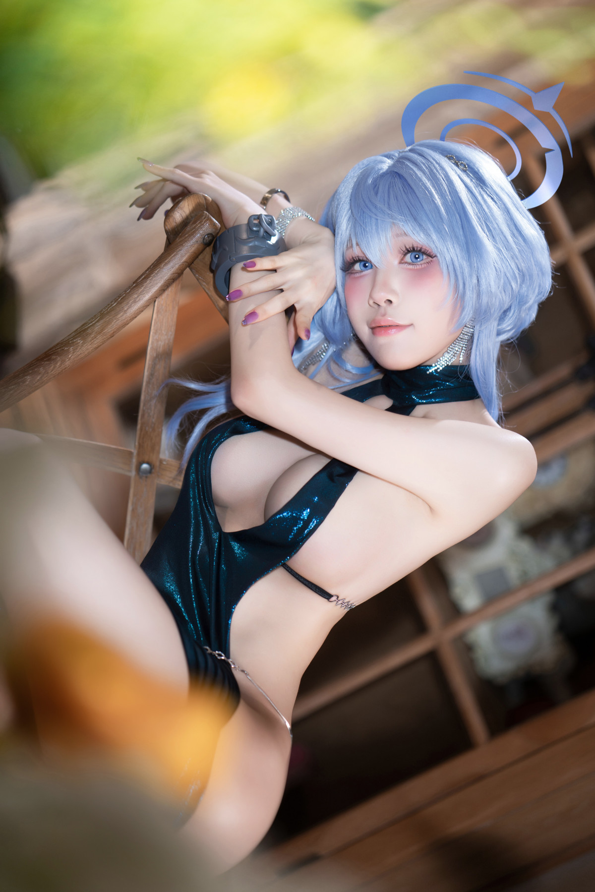 Cosplay Shui Miao Aqua Blue Archive Tian Yu Ya Zi Formal Dress Set.01