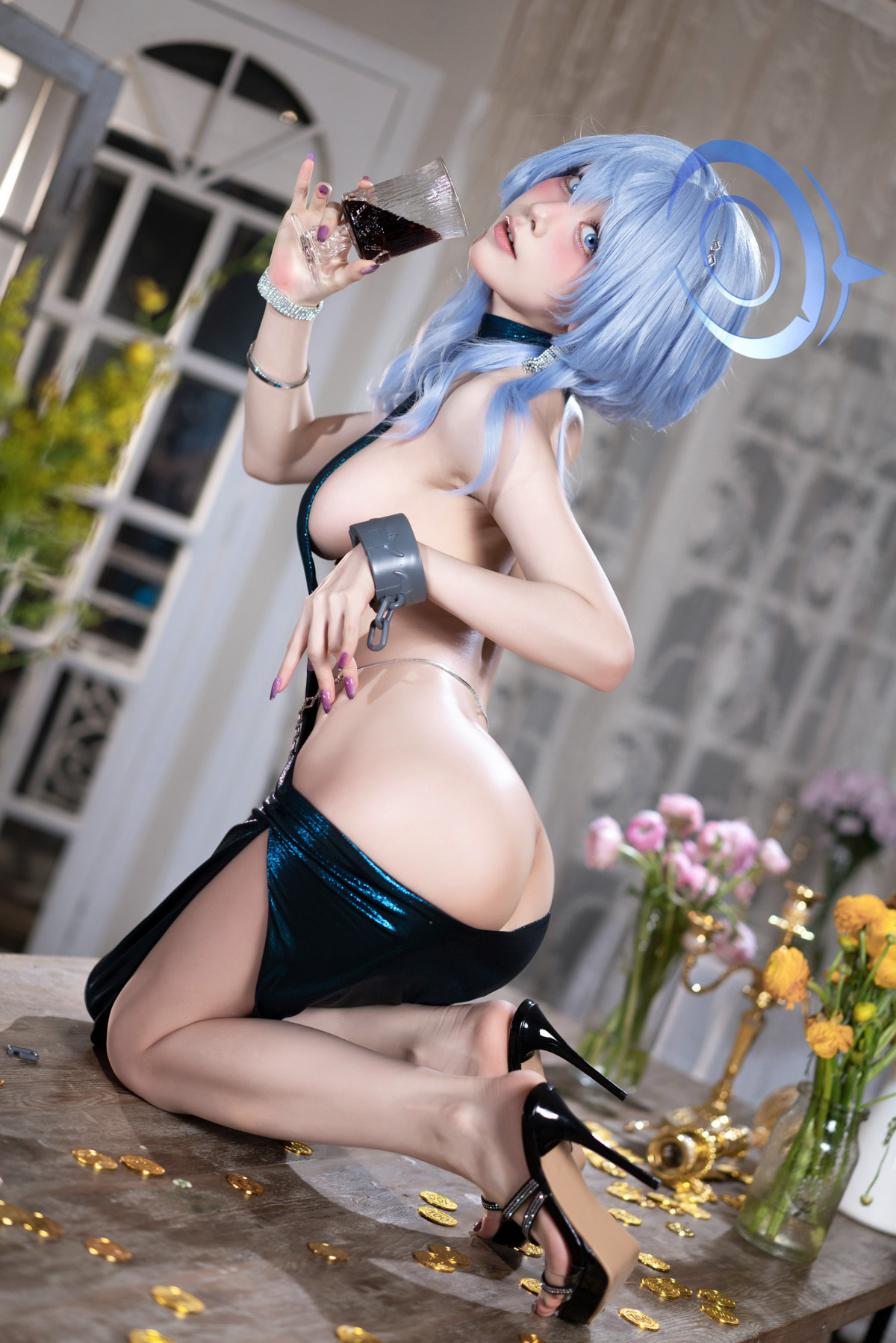 コスプレ 水淼アクア 碧藍アーカイブ 天雨亜子 礼服 Set.01