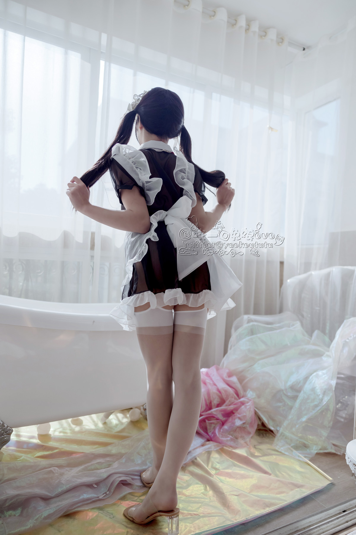 Cosplay Sticky Dumpling Rabbit Black and White Maid