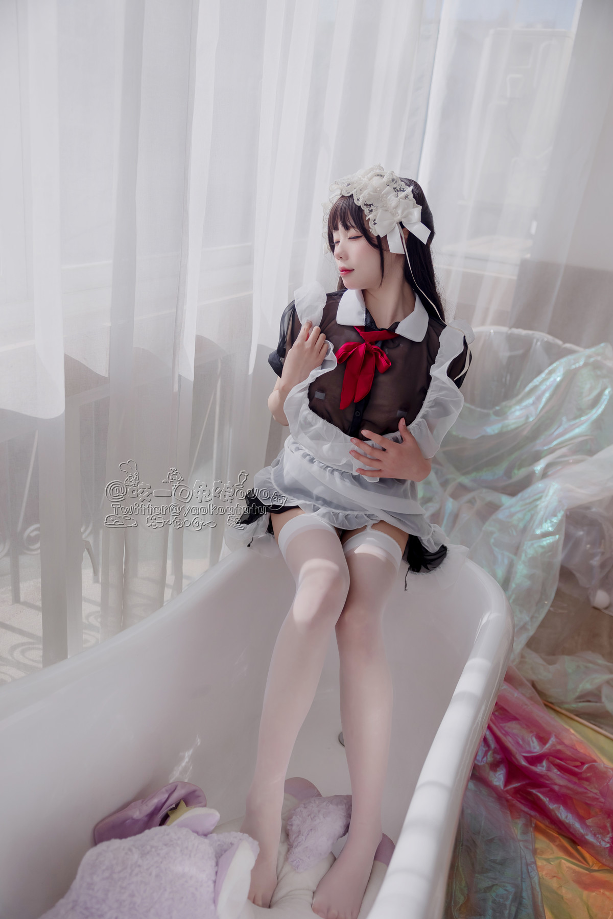 Cosplay Sticky Dumpling Rabbit Black and White Maid