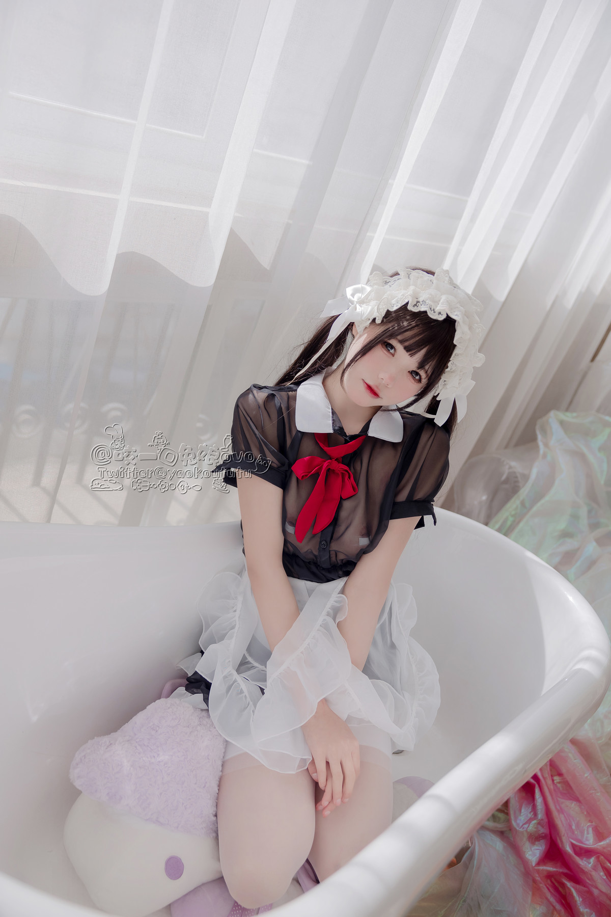 Cosplay Sticky Dumpling Rabbit Black and White Maid