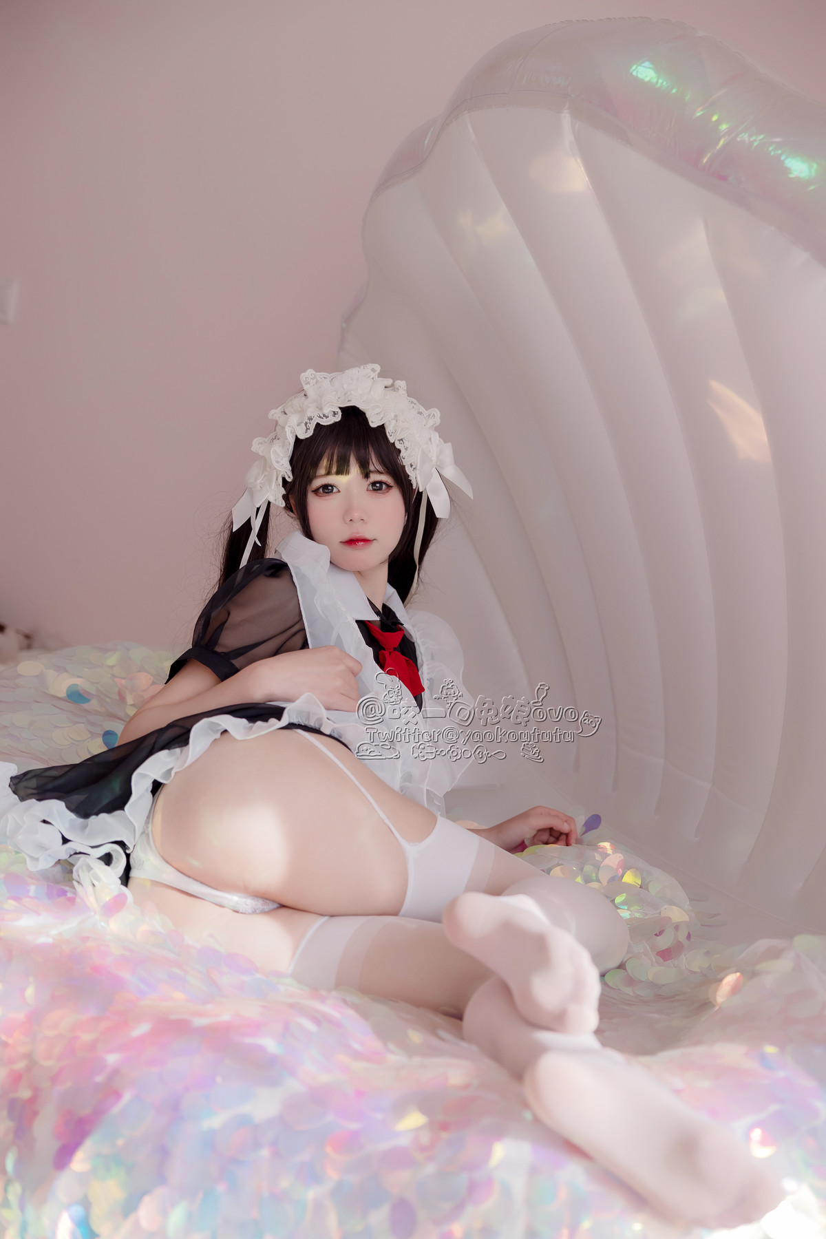 Cosplay Sticky Dumpling Rabbit Black and White Maid