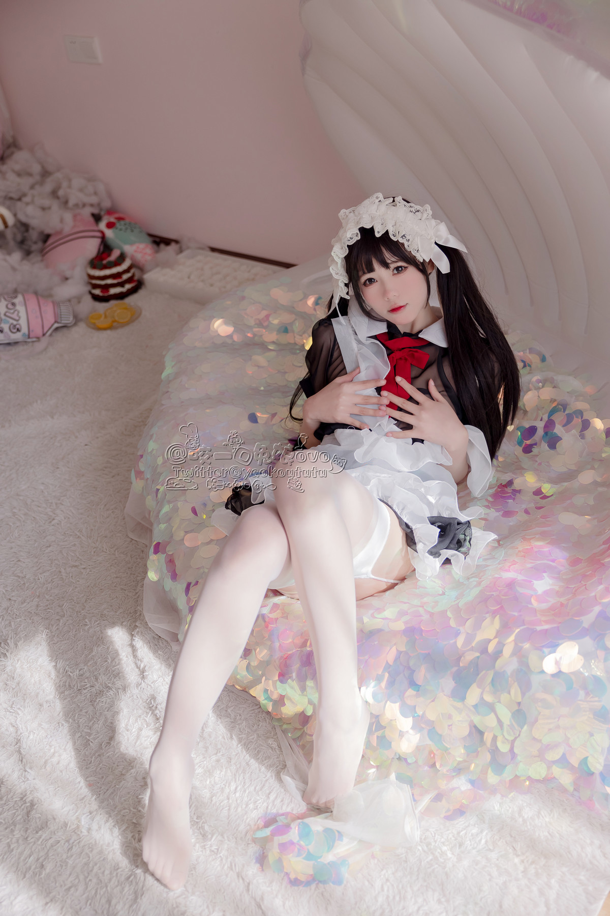 Cosplay Sticky Dumpling Rabbit Black and White Maid