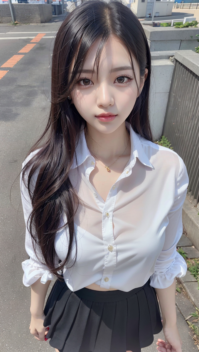 AI Generated ~ AI FOR YOU ▶ AFY-Shirt Black Skirt