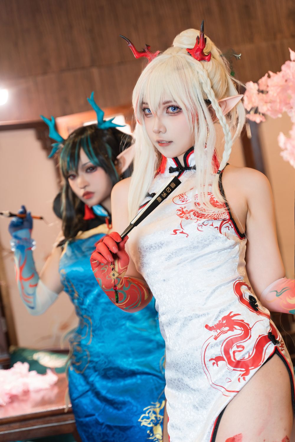 橙風千雅＆小和甜酒 年夕旗袍二人御守 [189P-788MB
