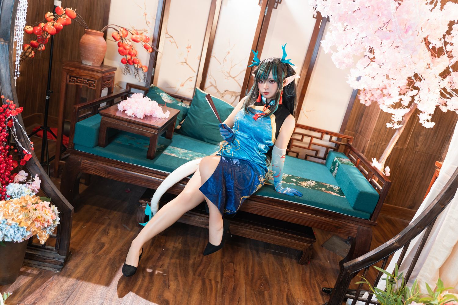 橙風千雅＆小和甜酒 年夕旗袍二人御守 [189P-788MB