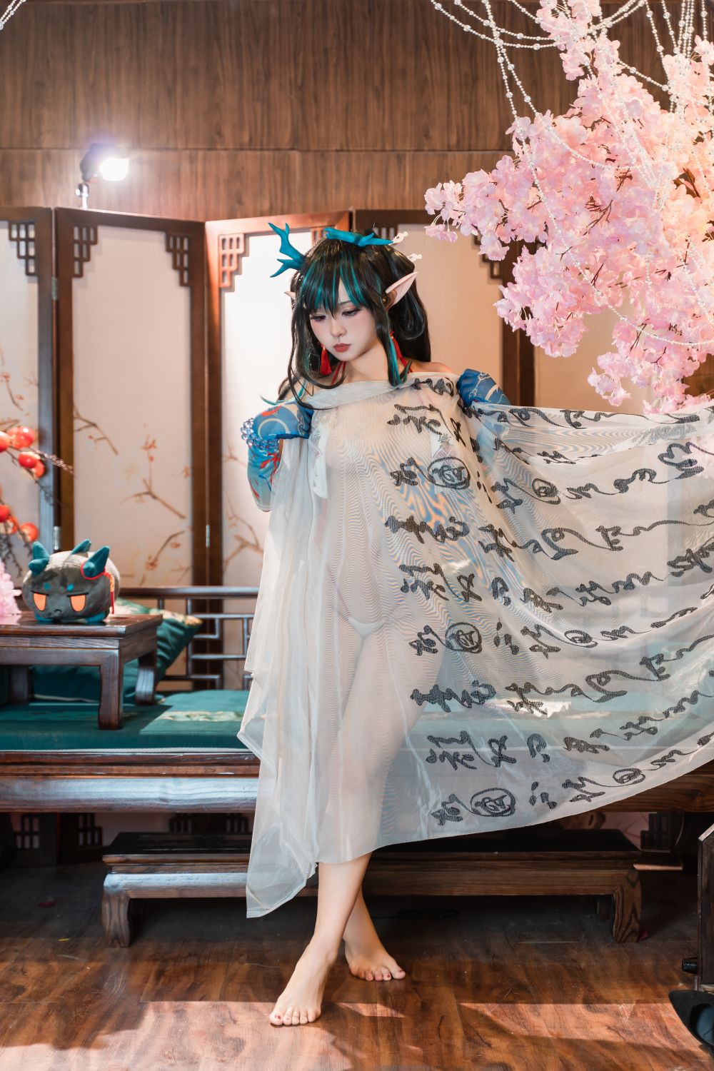 橙風千雅＆小和甜酒 年夕旗袍二人御守 [189P-788MB