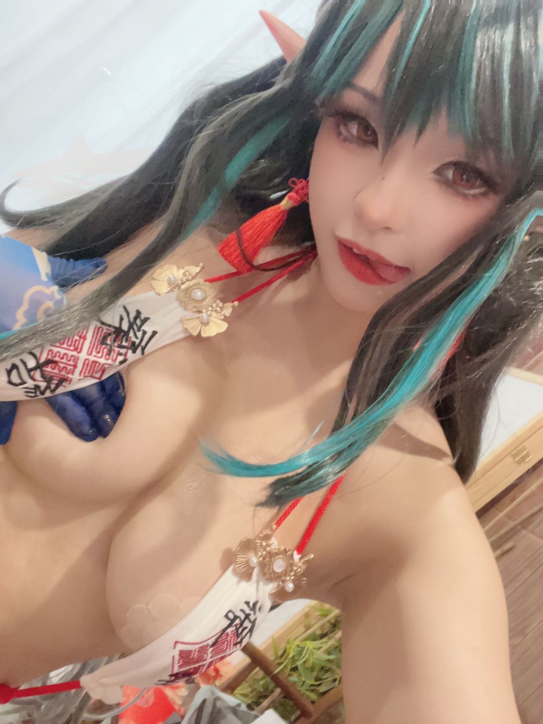 橙風千雅＆小和甜酒 年夕旗袍二人御守 [189P-788MB