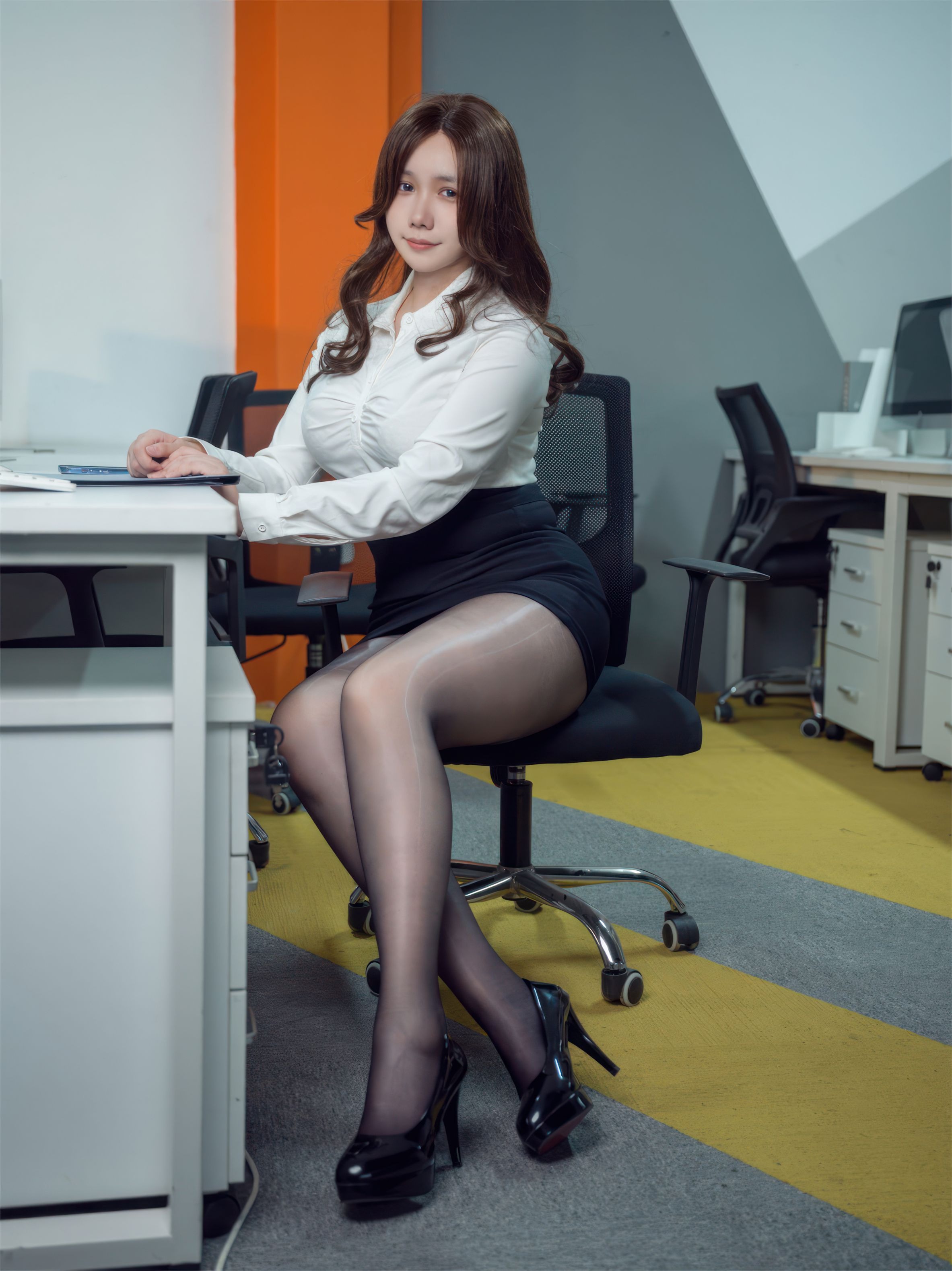 마화장 OL 흰 셔츠 언니 40P1V