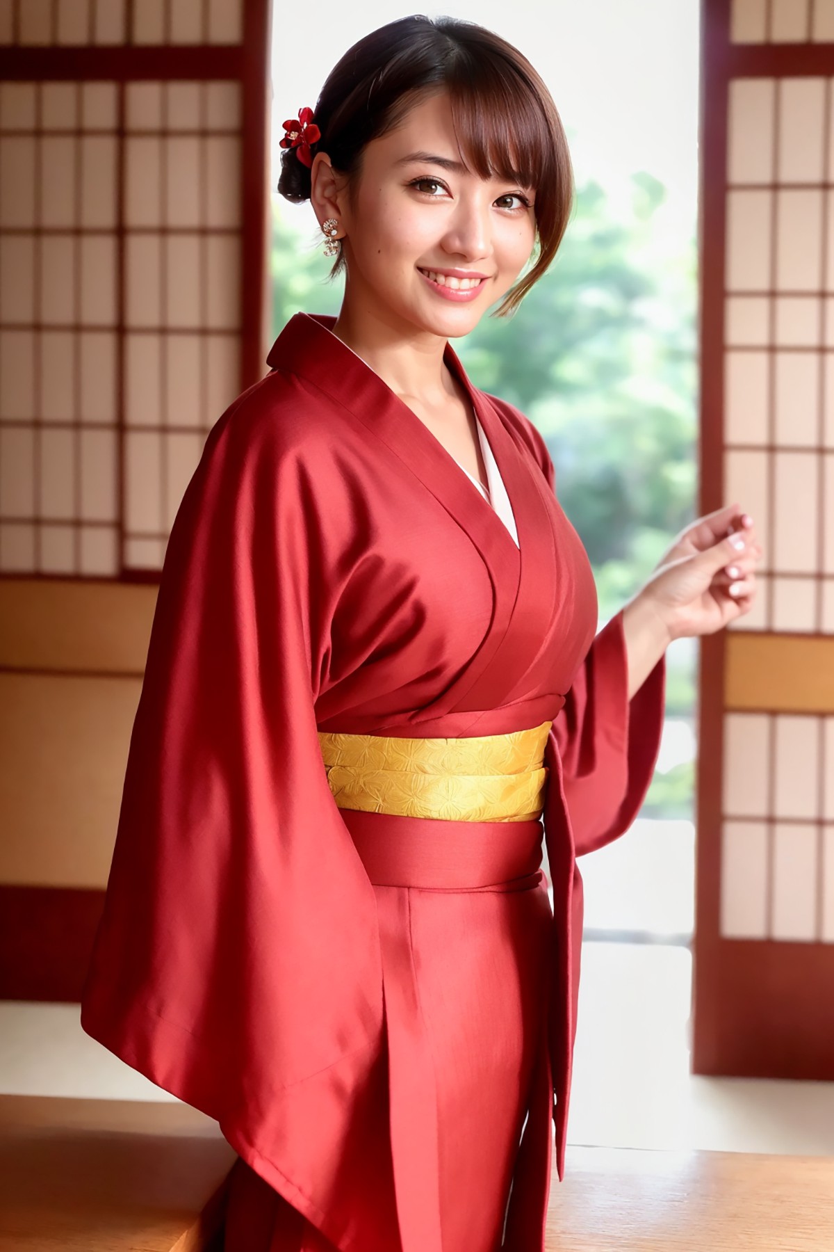 AI 模型 Vol.126 絲綢粉彩和服