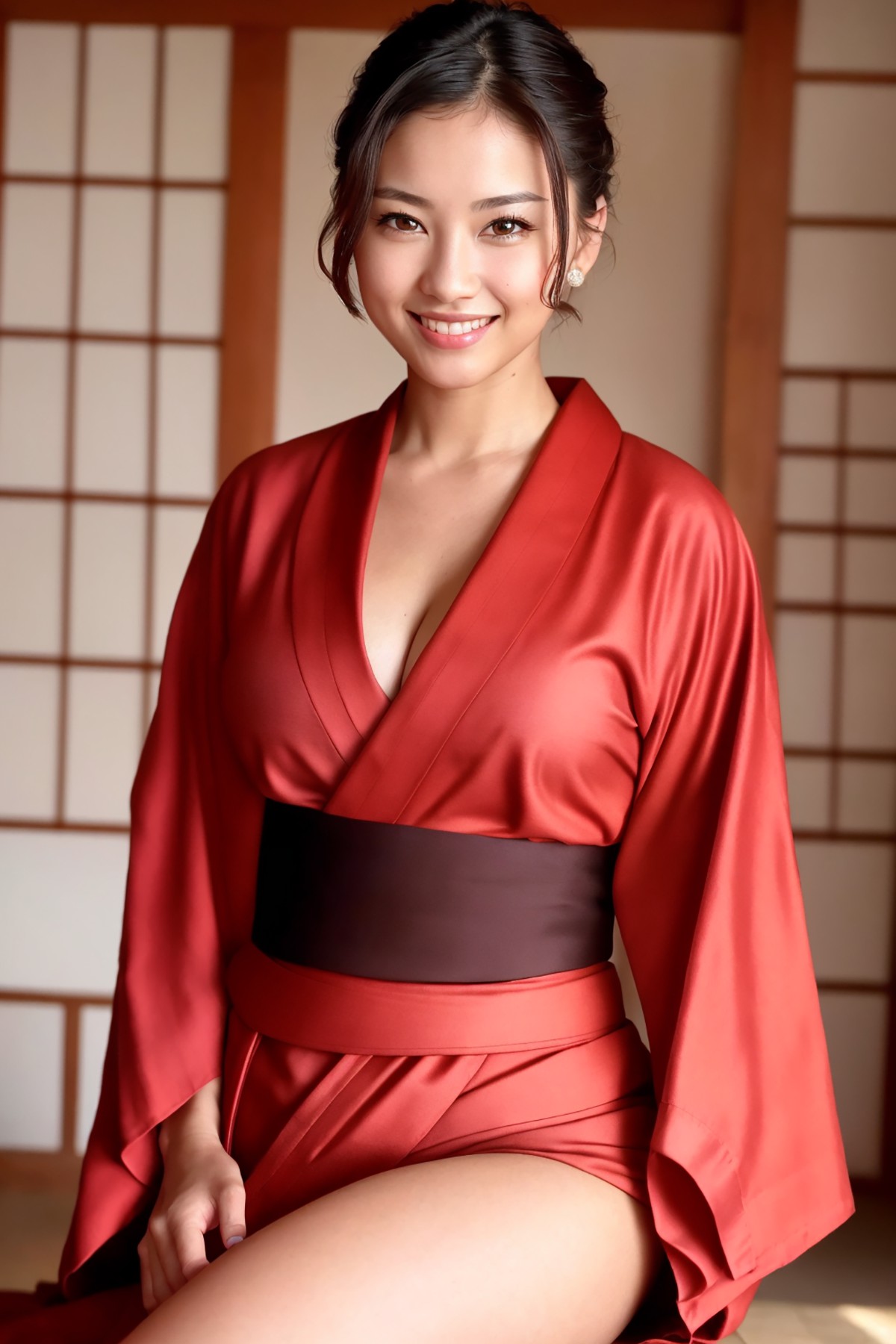 AI 模型 Vol.126 絲綢粉彩和服