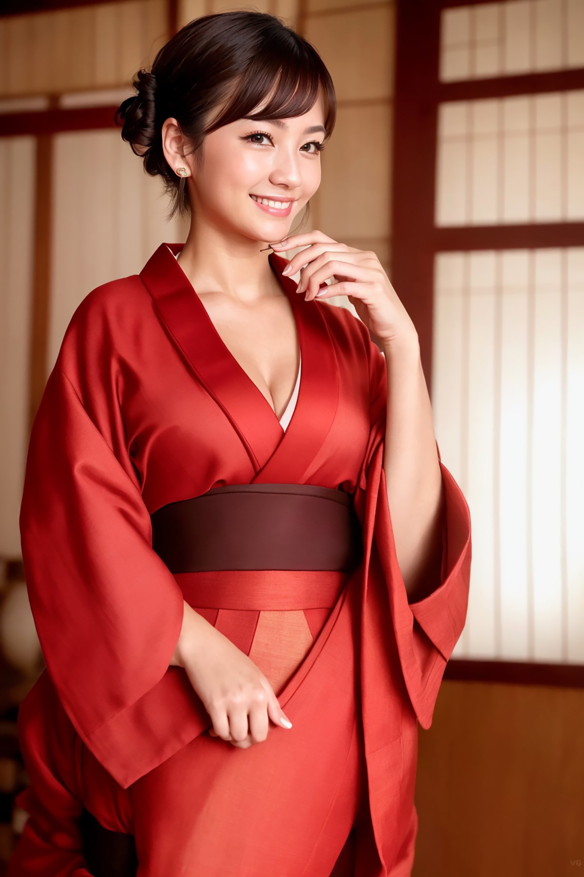 AI 模型 Vol.126 絲綢粉彩和服