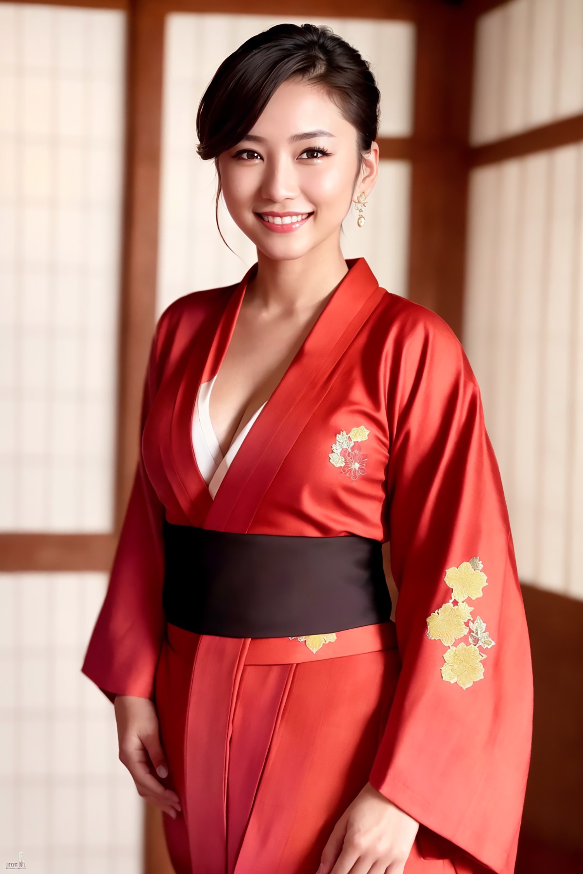 AI 模型 Vol.126 絲綢粉彩和服