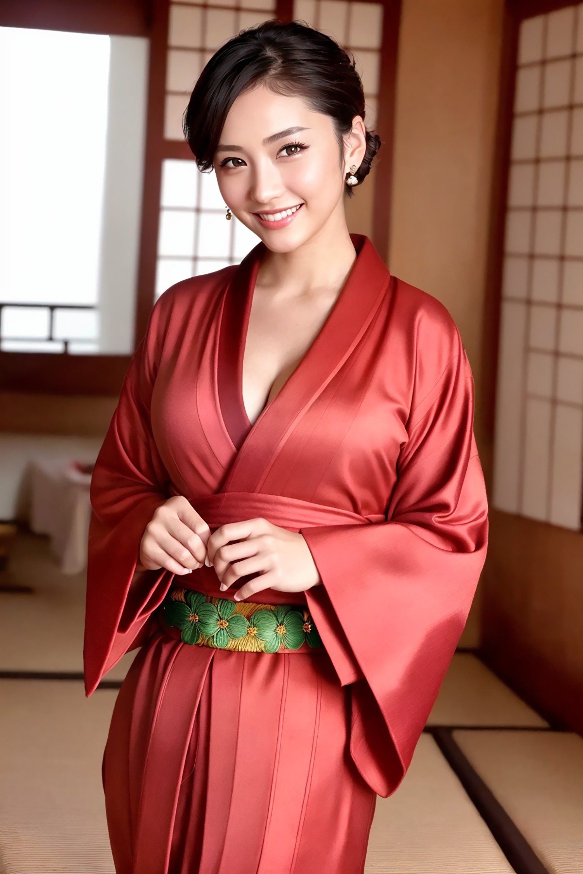 AI 模型 Vol.126 絲綢粉彩和服
