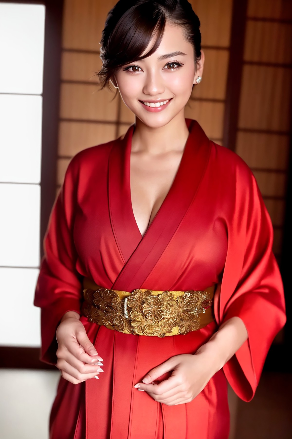 AI 模型 Vol.126 絲綢粉彩和服