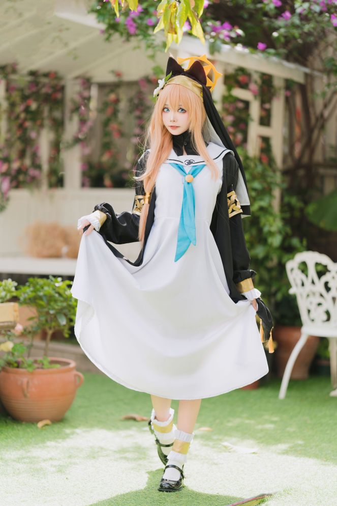 Aiwest Blue Archive Iro Mari Nữ tu Áo ngủ Bộ đồ thể dục