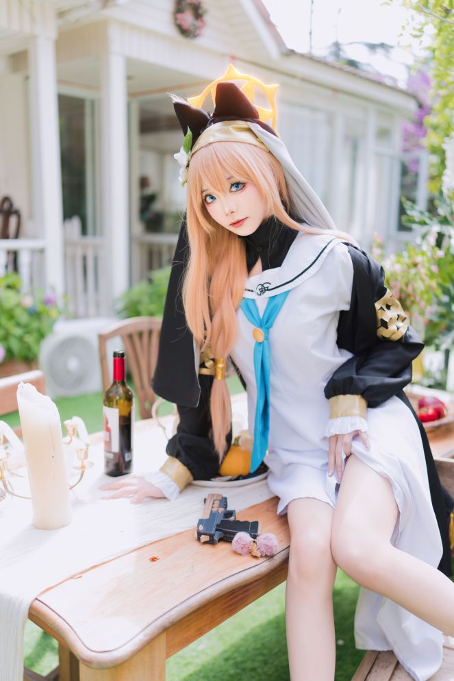 Aiwest Blue Archive Iro Mari Nữ tu Áo ngủ Bộ đồ thể dục