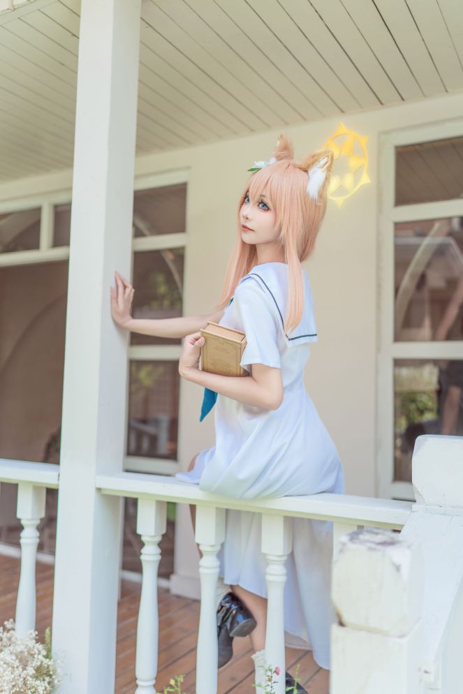 Aiwest Blue Archive Iro Mari Nữ tu Áo ngủ Bộ đồ thể dục