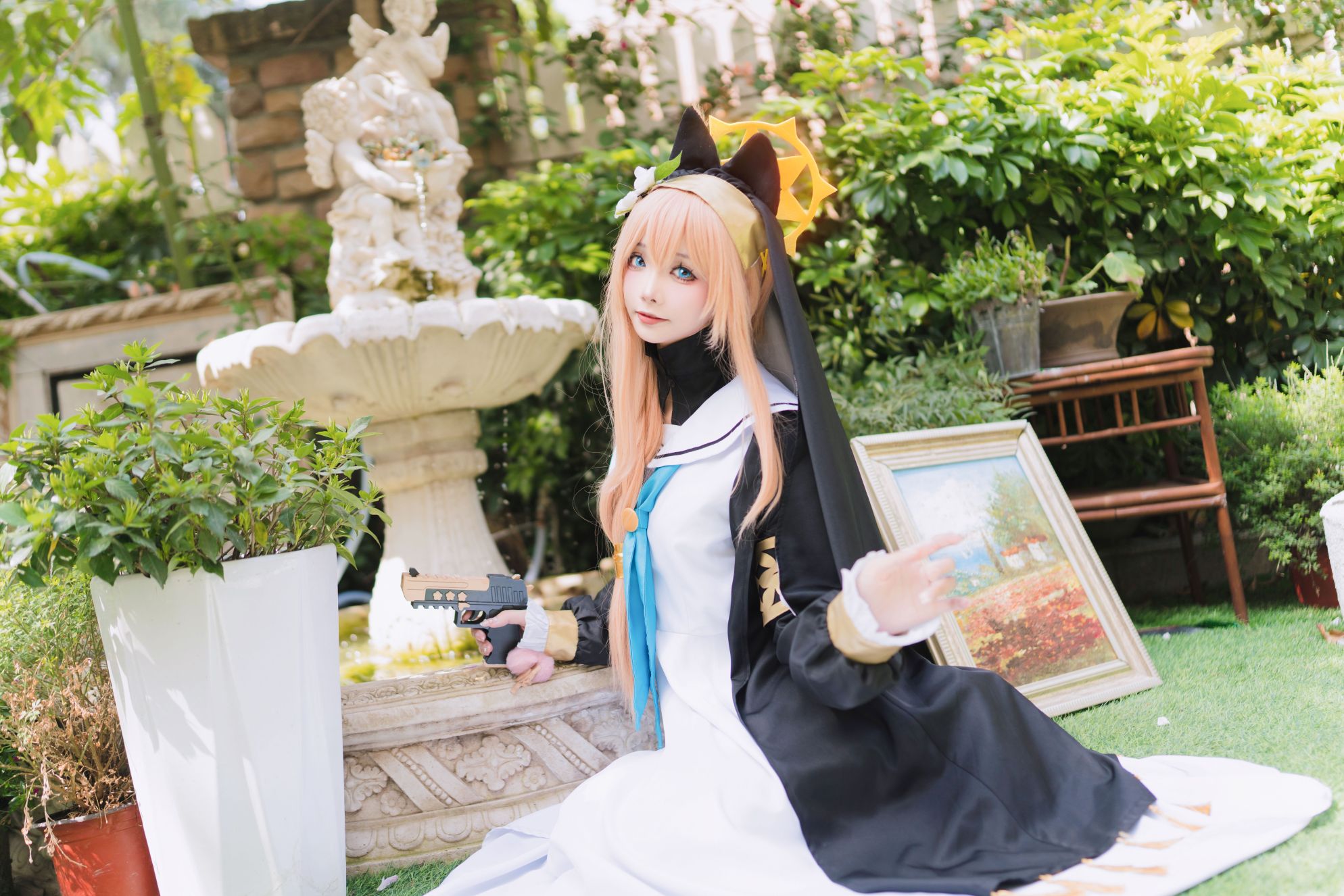 Aiwest Blue Archive Iro Mari Nữ tu Áo ngủ Bộ đồ thể dục