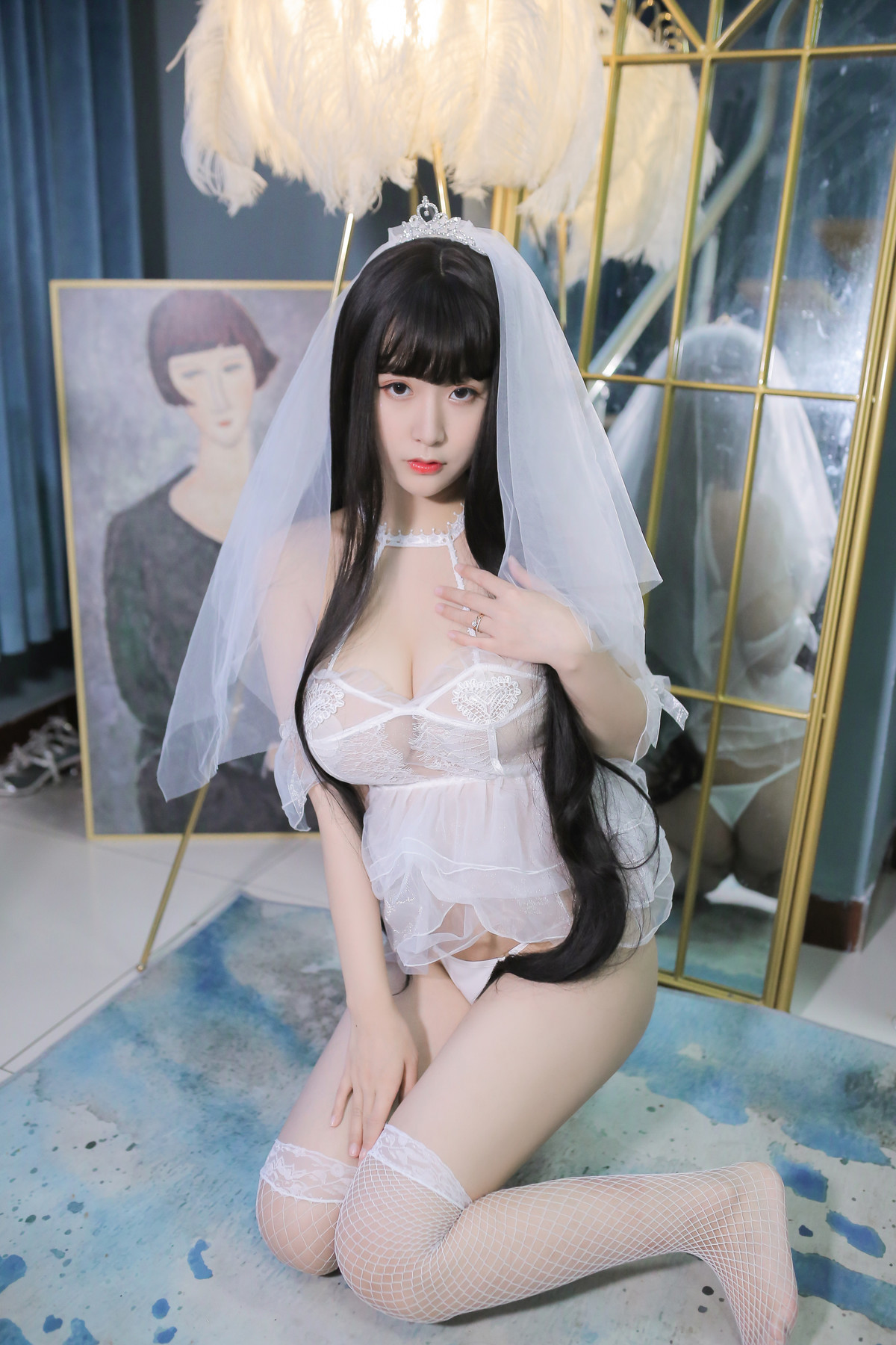 コスプレ マオキュウジャンサクラ 長髪のウェディングドレス