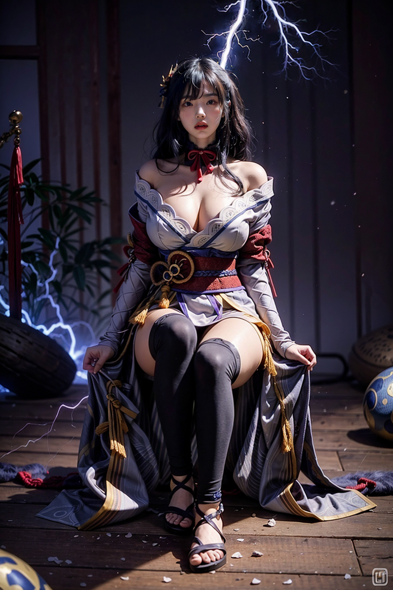 AI生成〜AI OFUG - 彼女の雷電将軍コスプレ