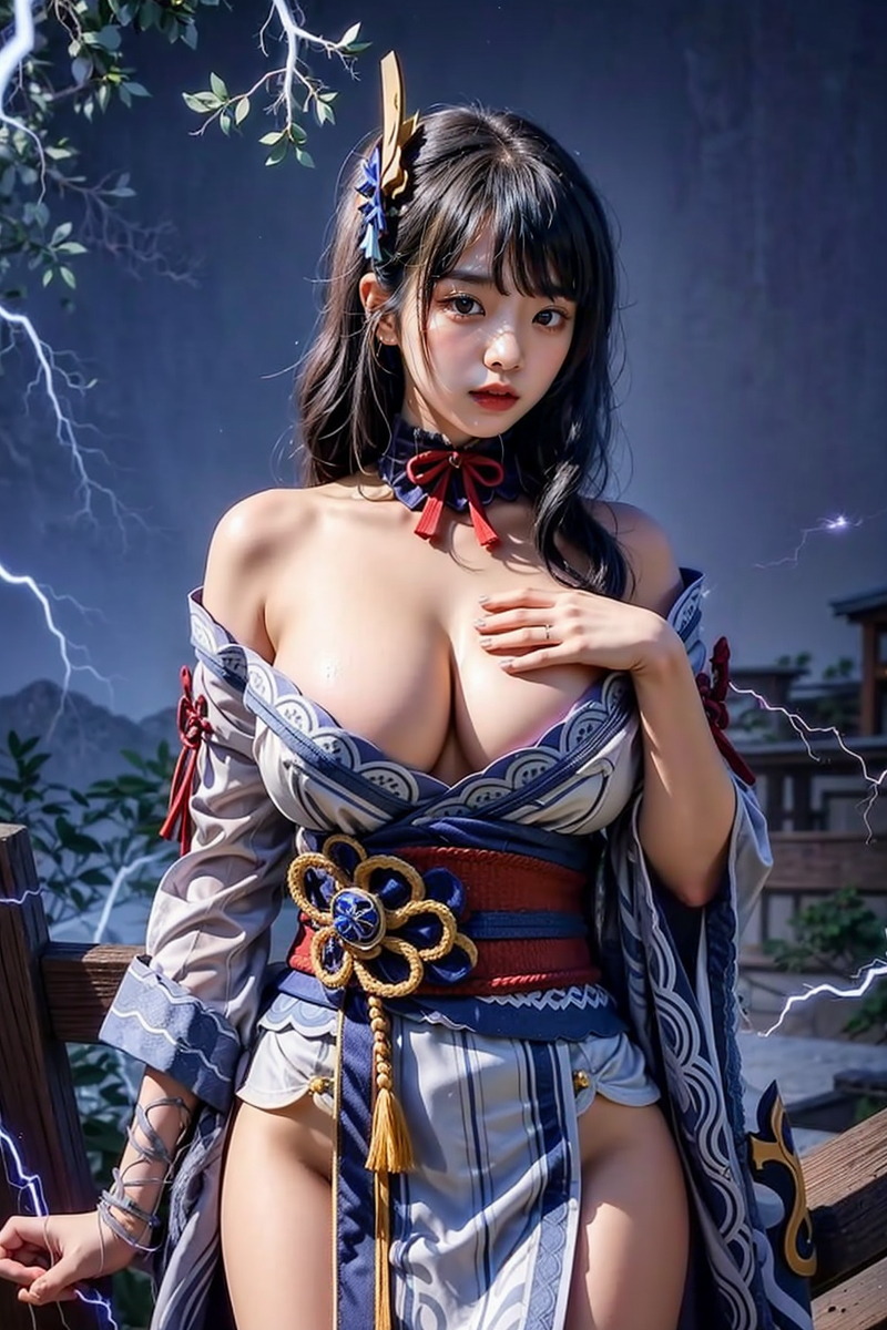 AI生成〜AI OFUG - 彼女の雷電将軍コスプレ