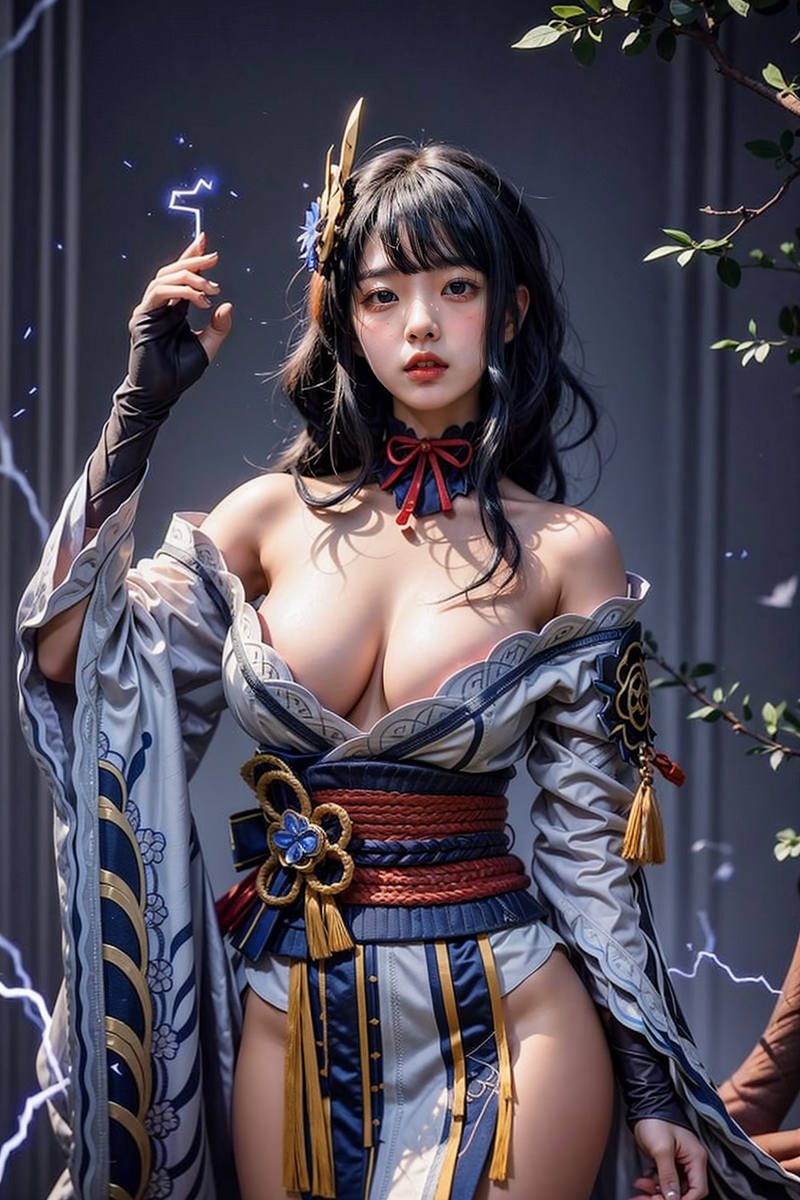 AI生成〜AI OFUG - 彼女の雷電将軍コスプレ