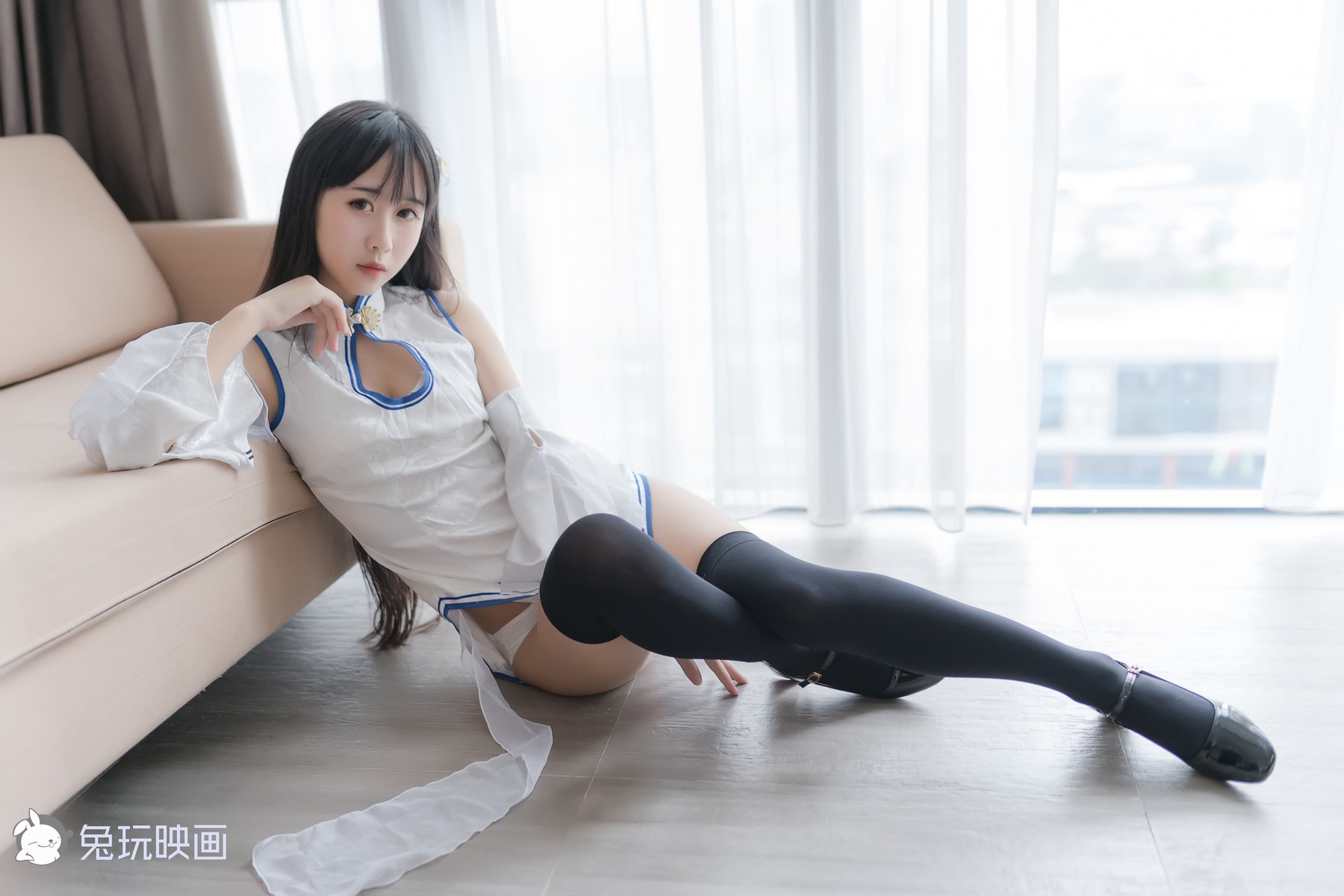 Cosplay兔玩映畫白色旗袍