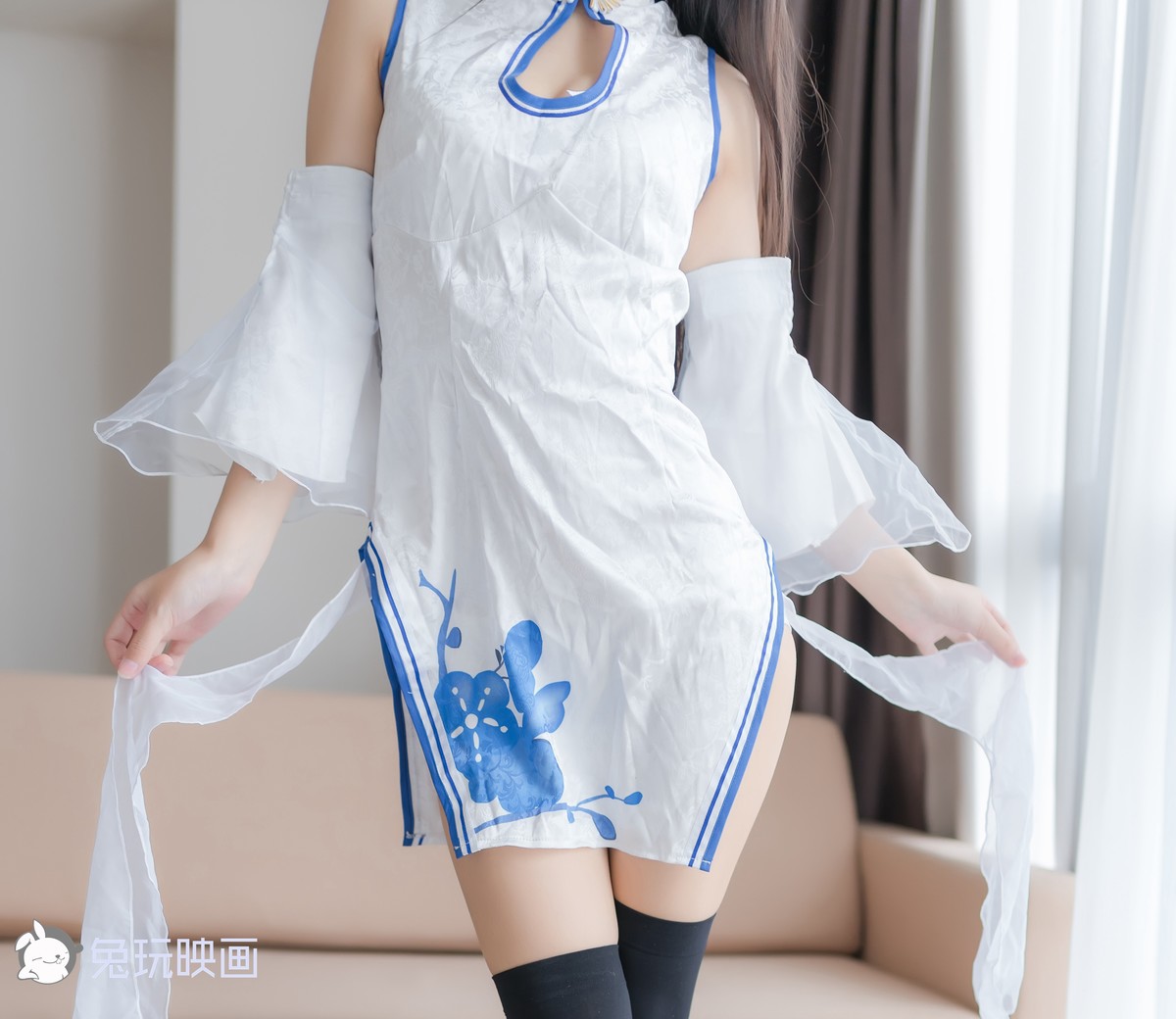 Cosplay兔玩映畫白色旗袍