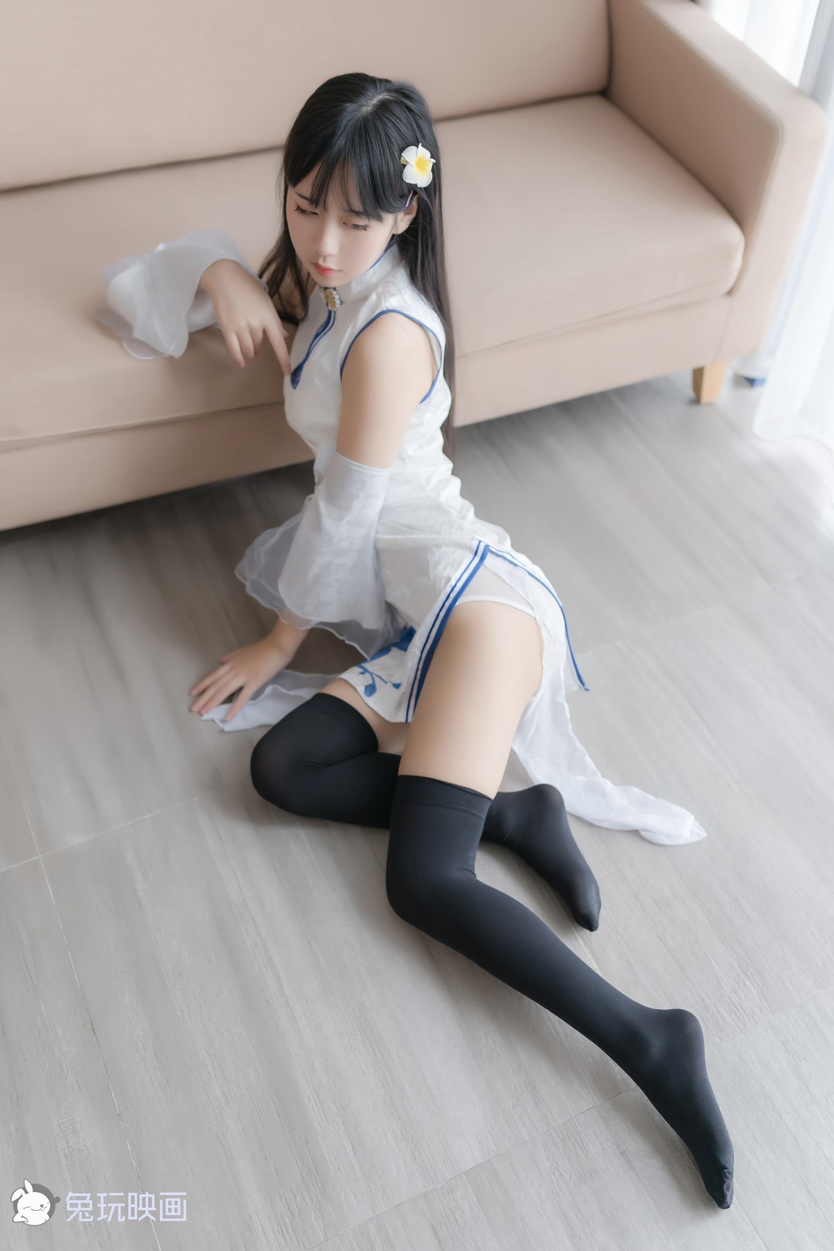 Cosplay 兔玩映画 白色旗袍
