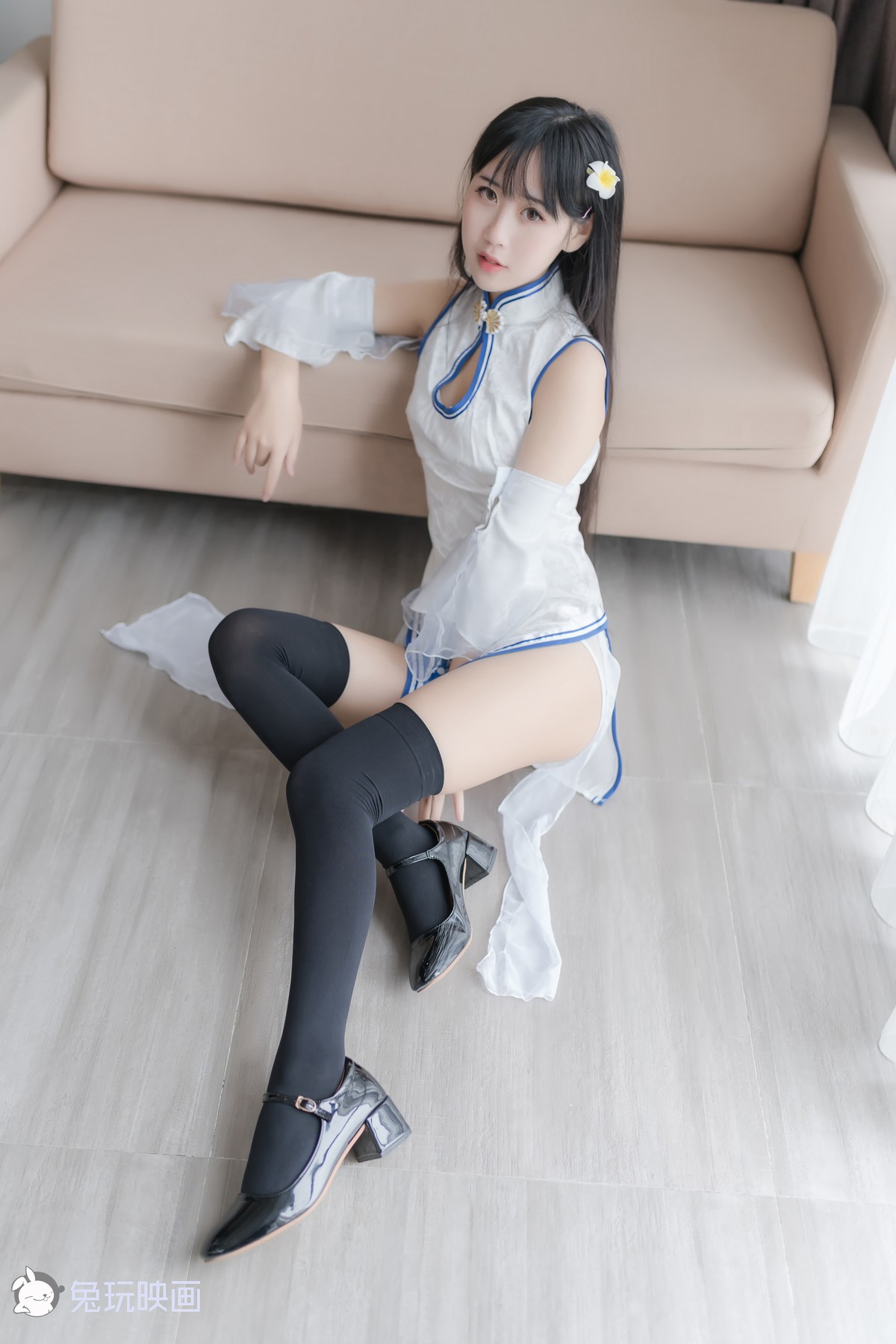 Cosplay 兔玩映画 白色旗袍