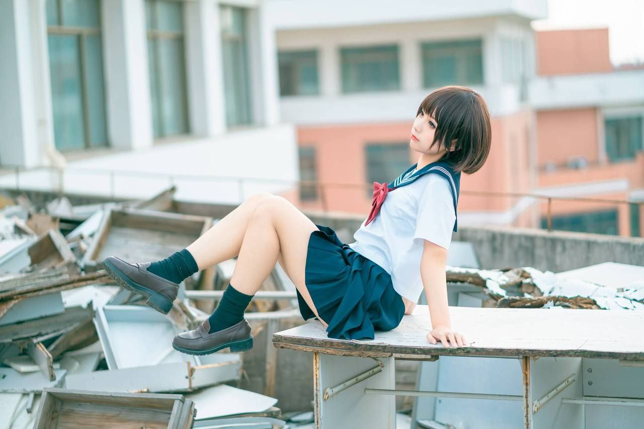 蠢沫沫 - 天台JK制服