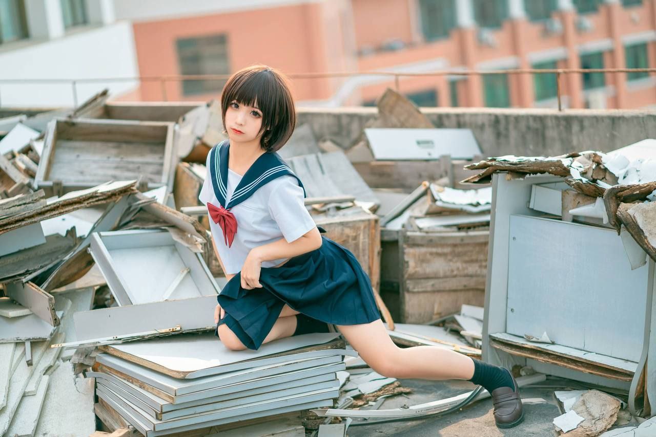 蠢沫沫 - 天台JK制服