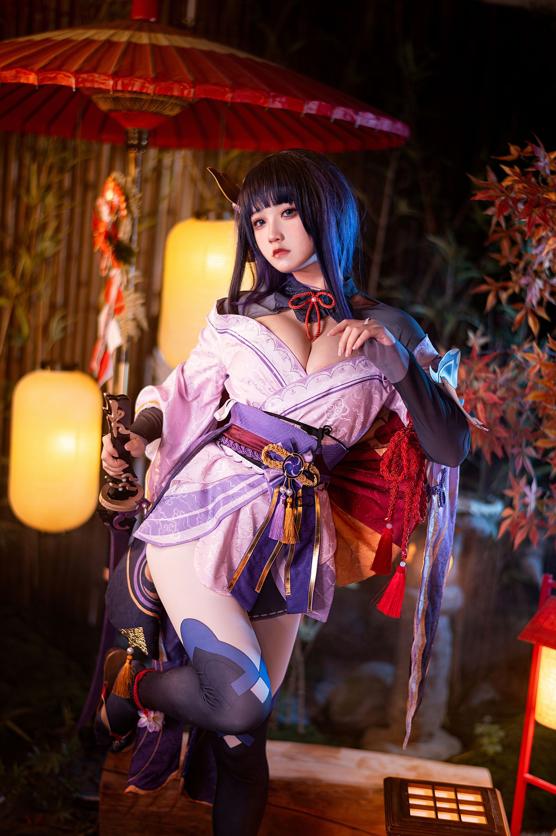 伊喵君_ニャ と 桃景三酪《原神-鳴神双人》 八重神子と雷電将軍 双倍の幸せ