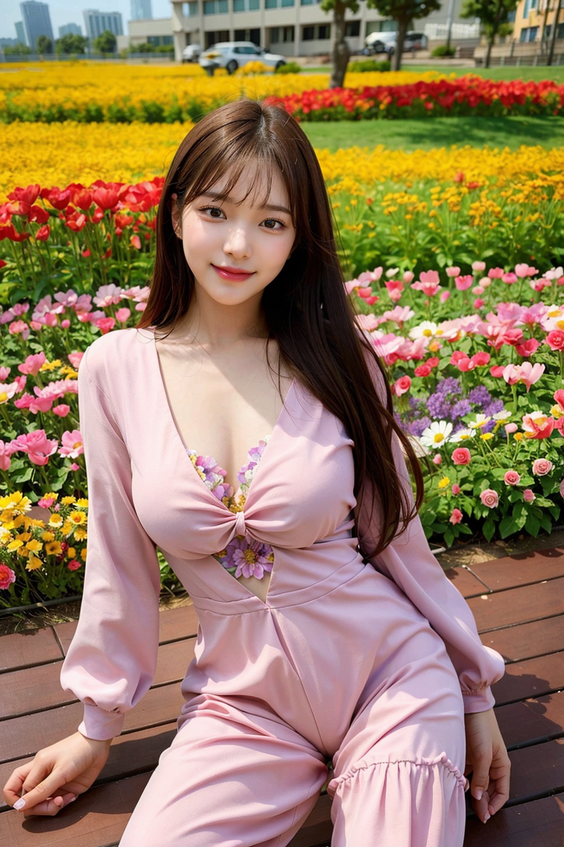 AI生成~NATSUNE_AI-V-neck Jumpsuit（V 領連衣褲）