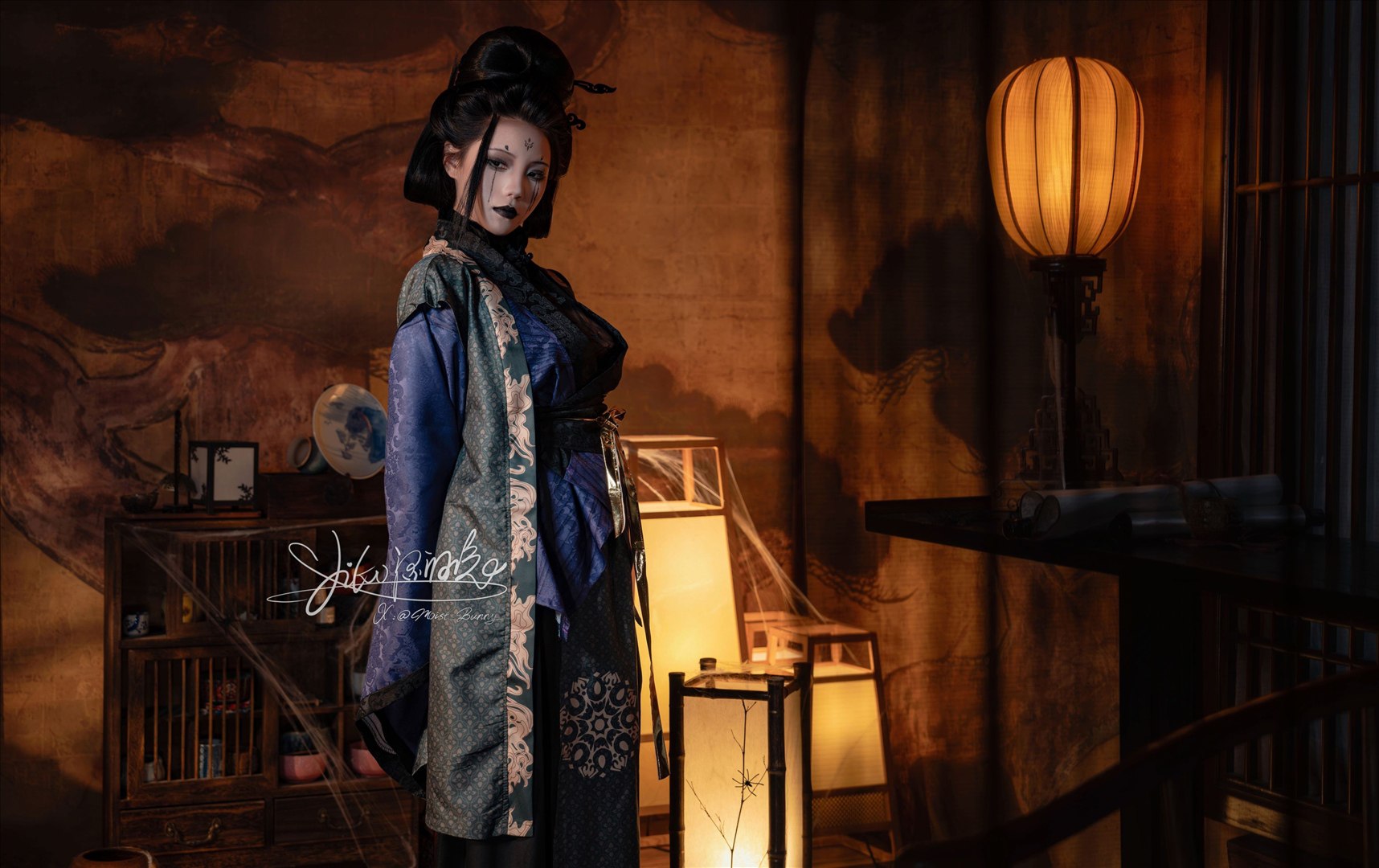 cosplay咬一口兔娘-黑神話悟空蜘蛛精四妹81P