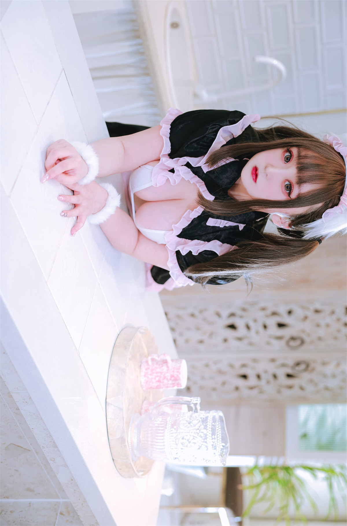 Cosplay Noda Naoyuki Cat Ear Black Powder Maid