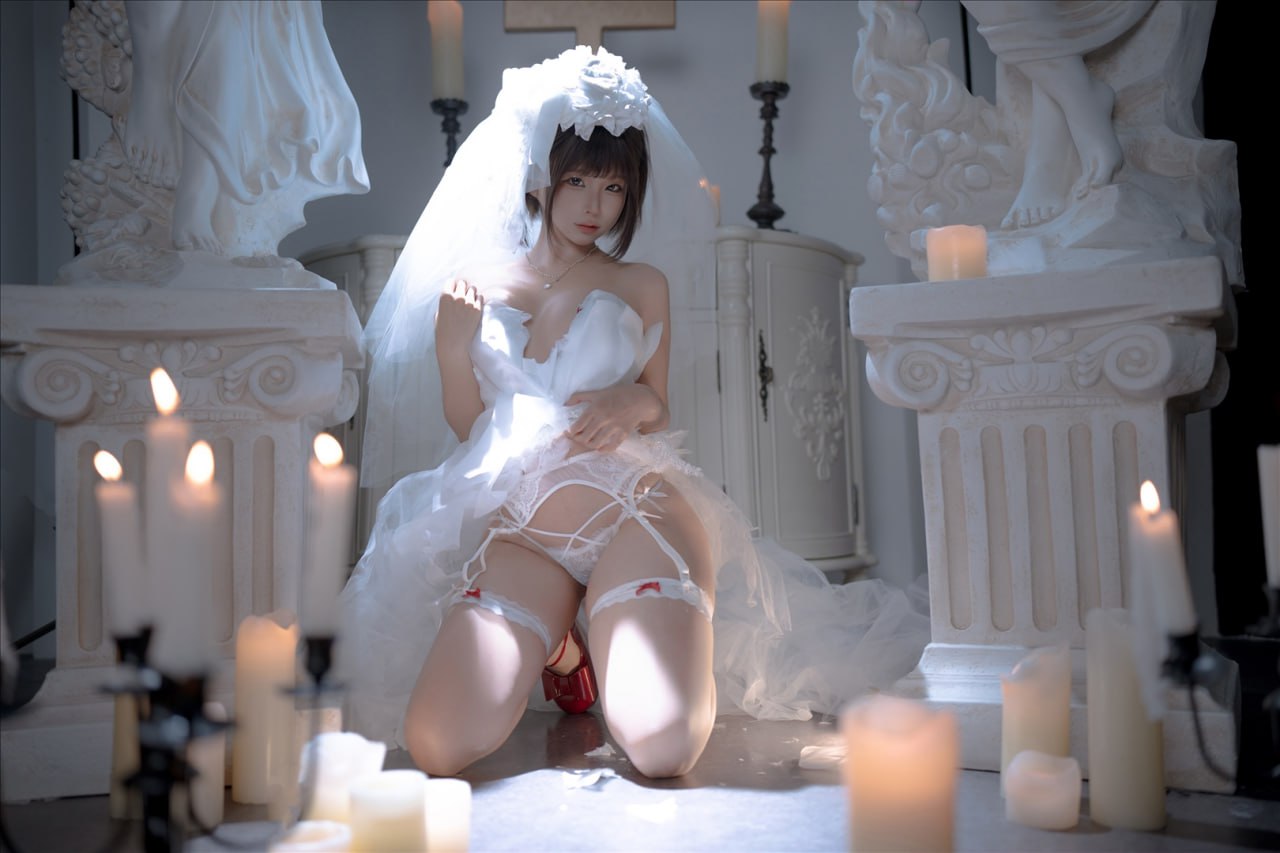 Bo anh Chun Momo Wedding Dress 212P voi tat trang