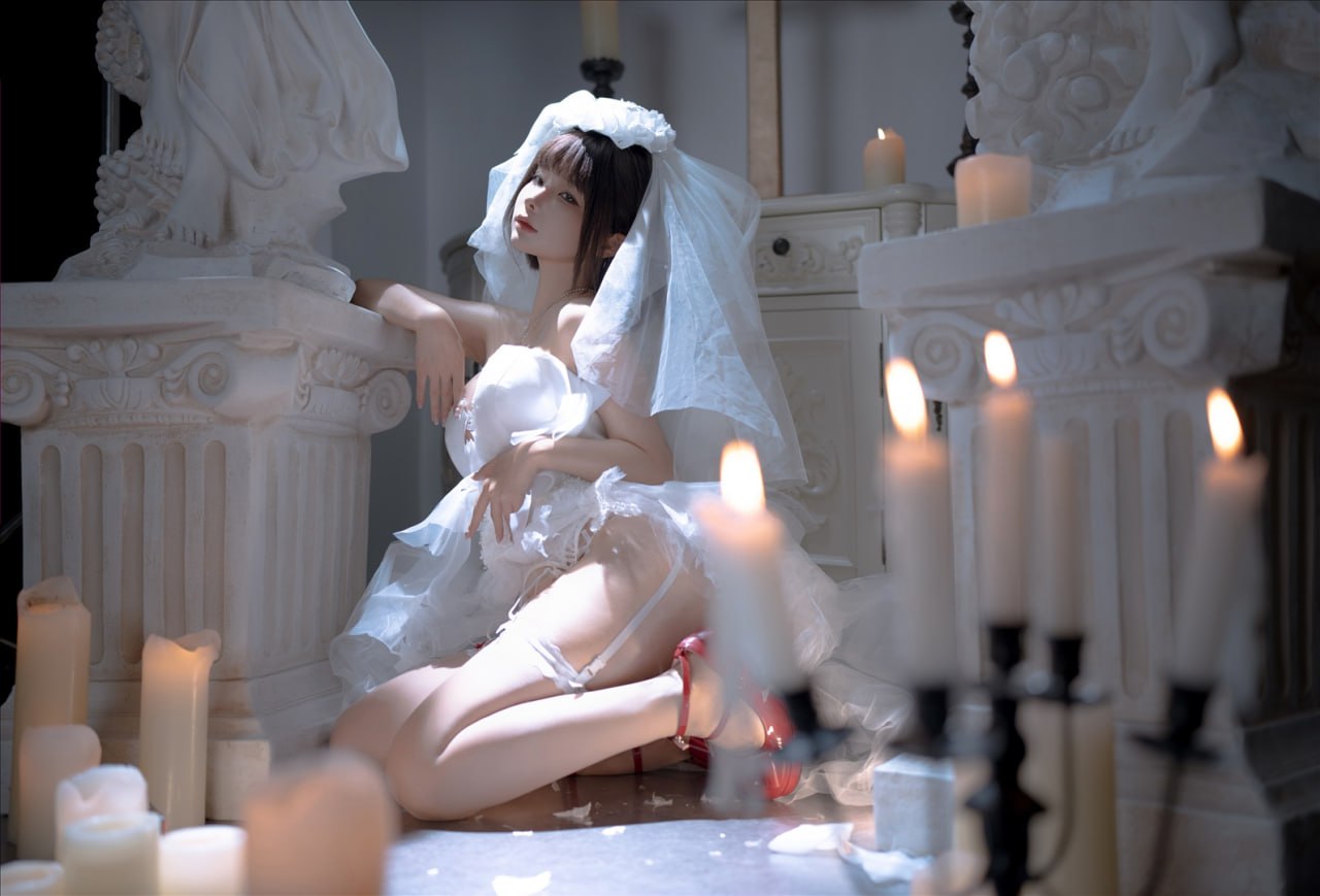 Bo anh Chun Momo Wedding Dress 212P voi tat trang