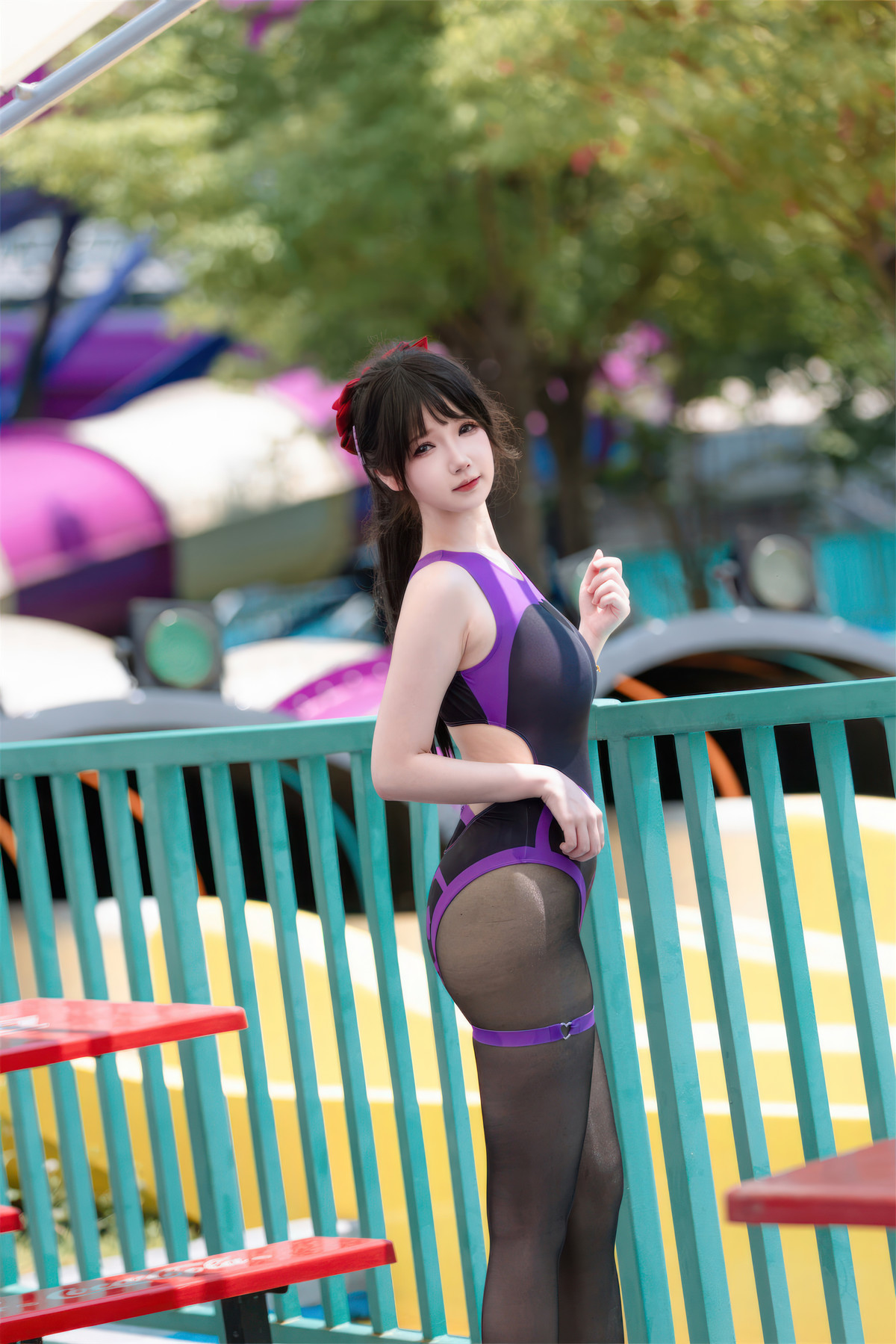 Cosplay 雪晴阿斯特拉 雪晴嘟嘟 紫色惡魔競泳