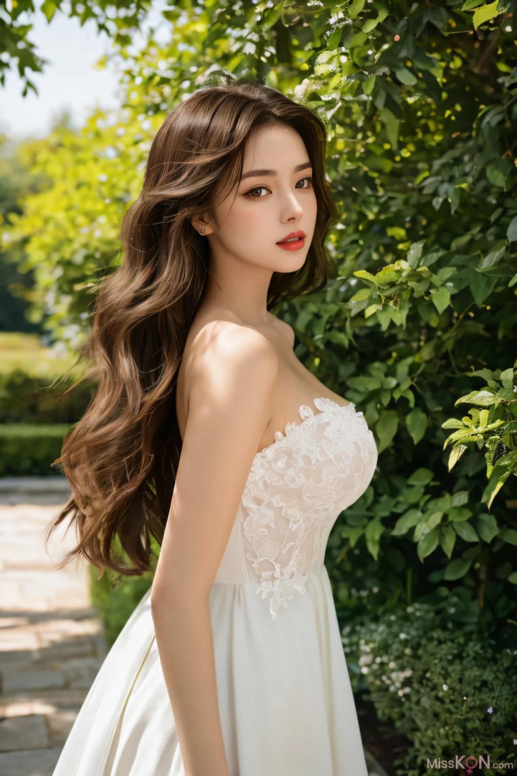 AI Generated] Simulated Realistic Painting Style Vol. 181: Half-Exposed White Skirt (110 photos)