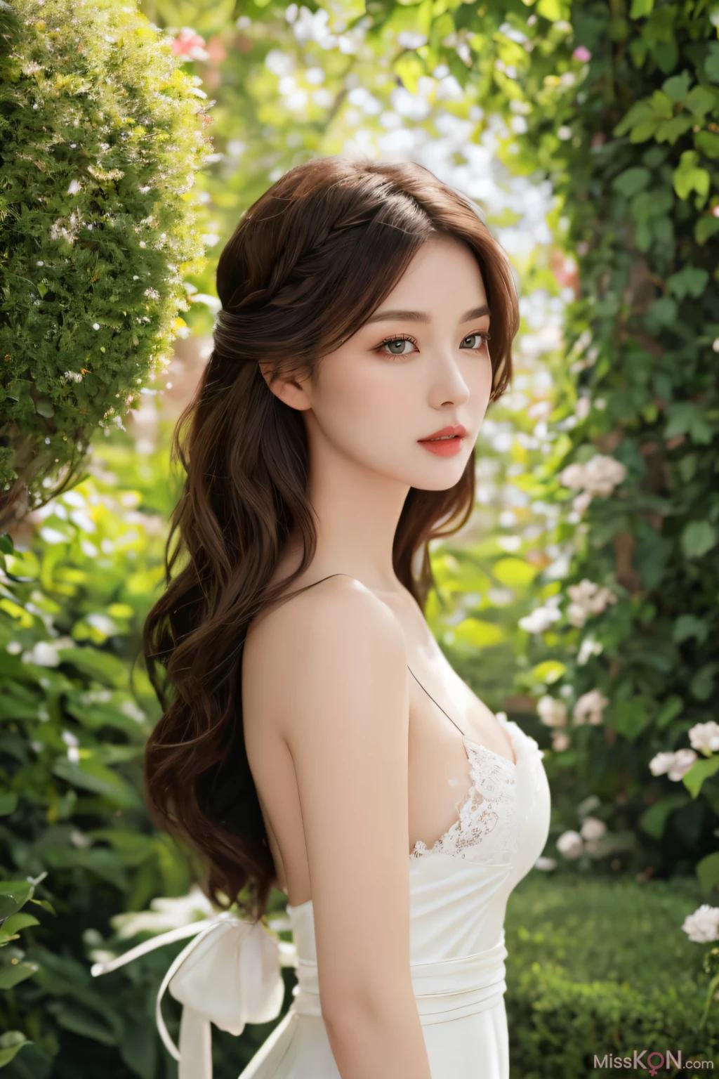 AI Generated] Simulated Realistic Painting Style Vol. 181: Half-Exposed White Skirt (110 photos)