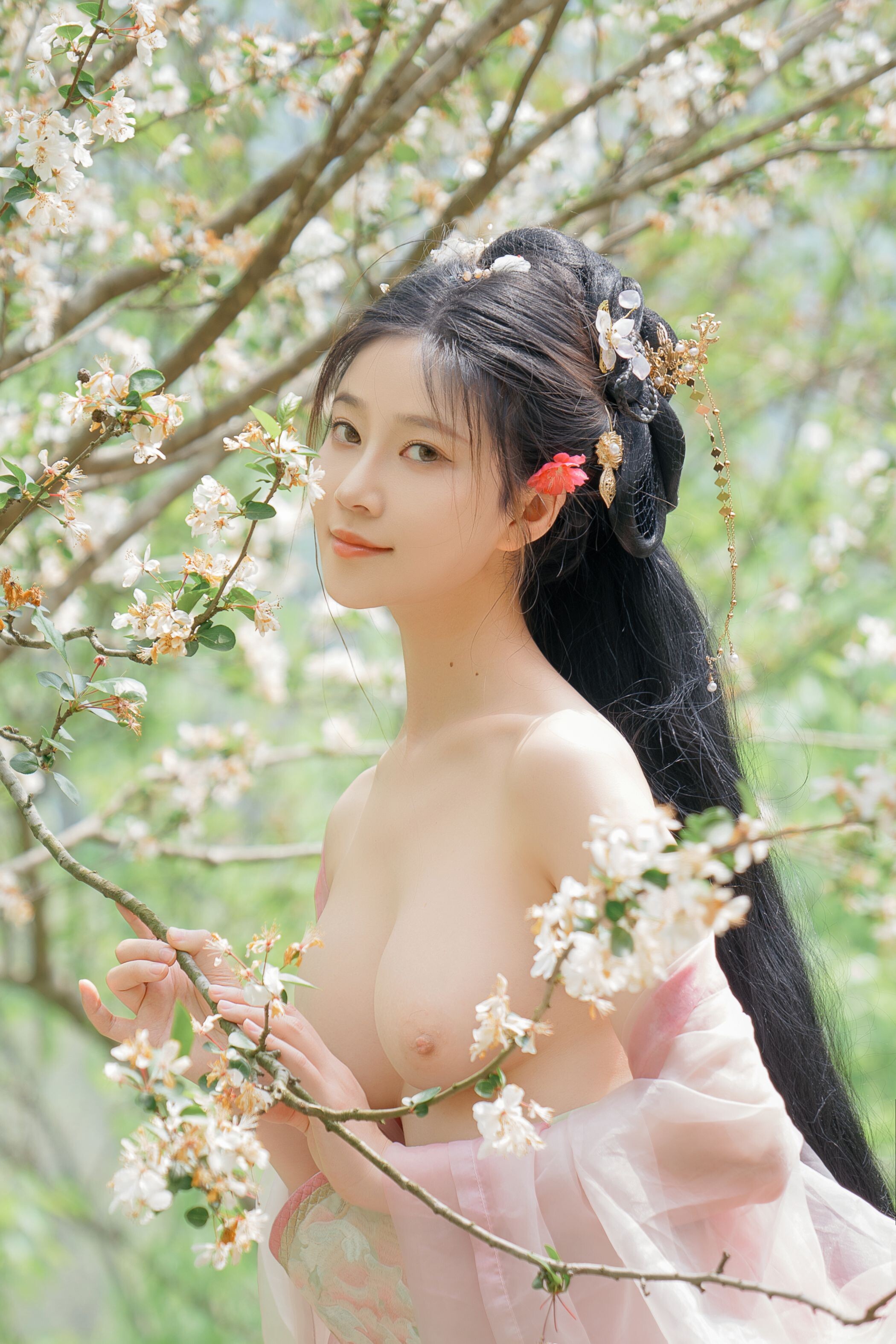 ชุดภาพ Niannian Nnian Haitang Fairy ชุดโบราณกลางแจ้ง