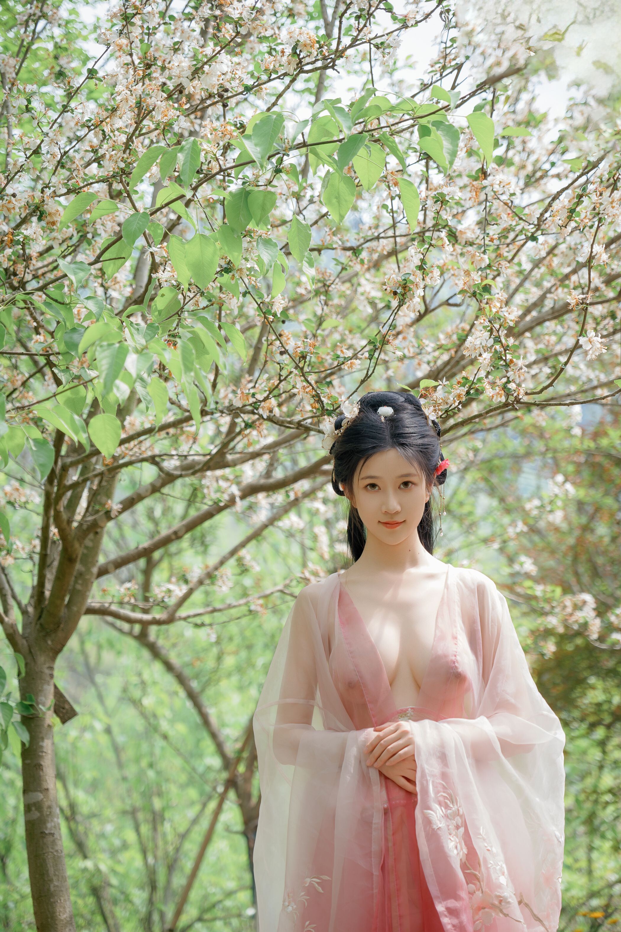 ชุดภาพ Niannian Nnian Haitang Fairy ชุดโบราณกลางแจ้ง