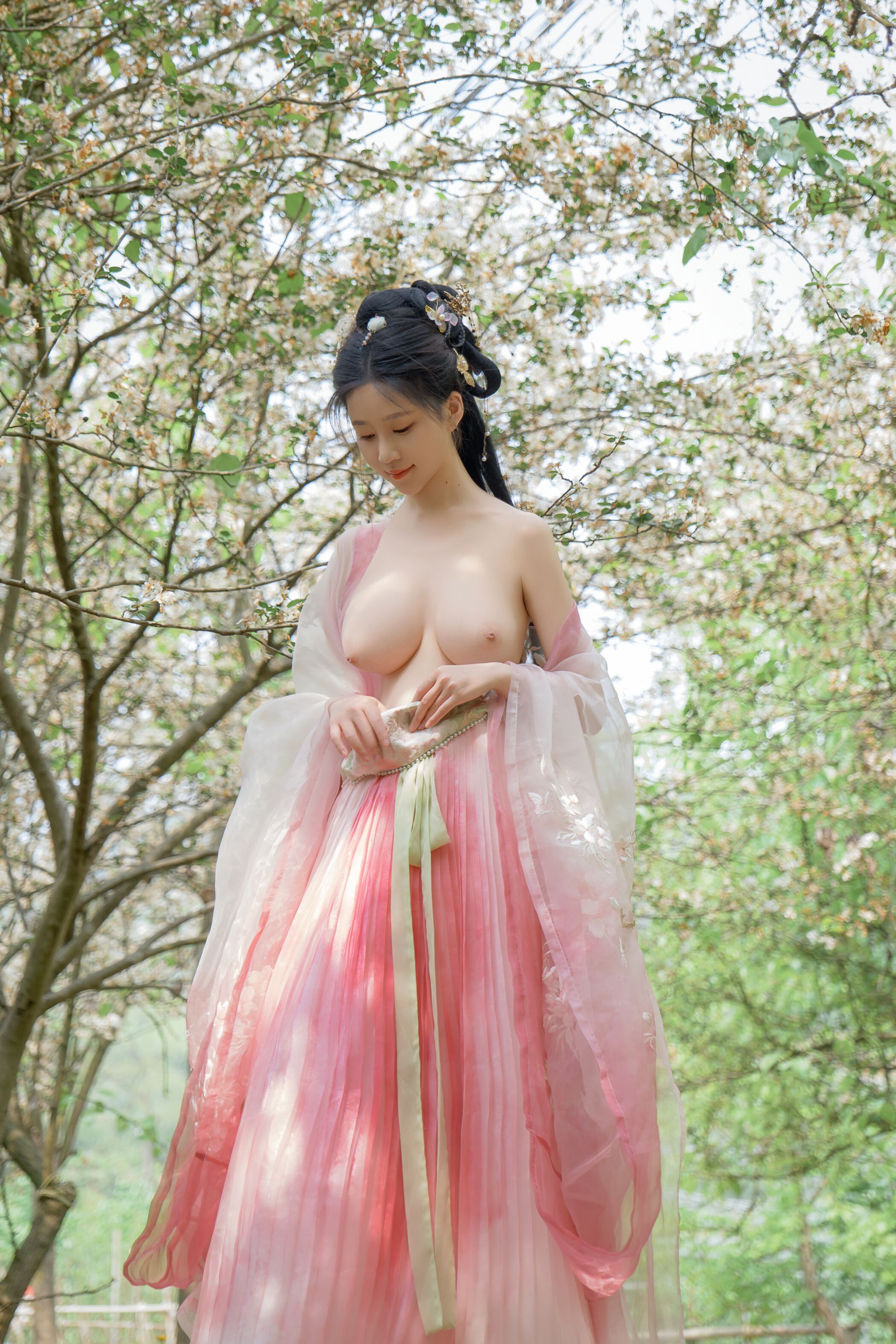 ชุดภาพ Niannian Nnian Haitang Fairy ชุดโบราณกลางแจ้ง