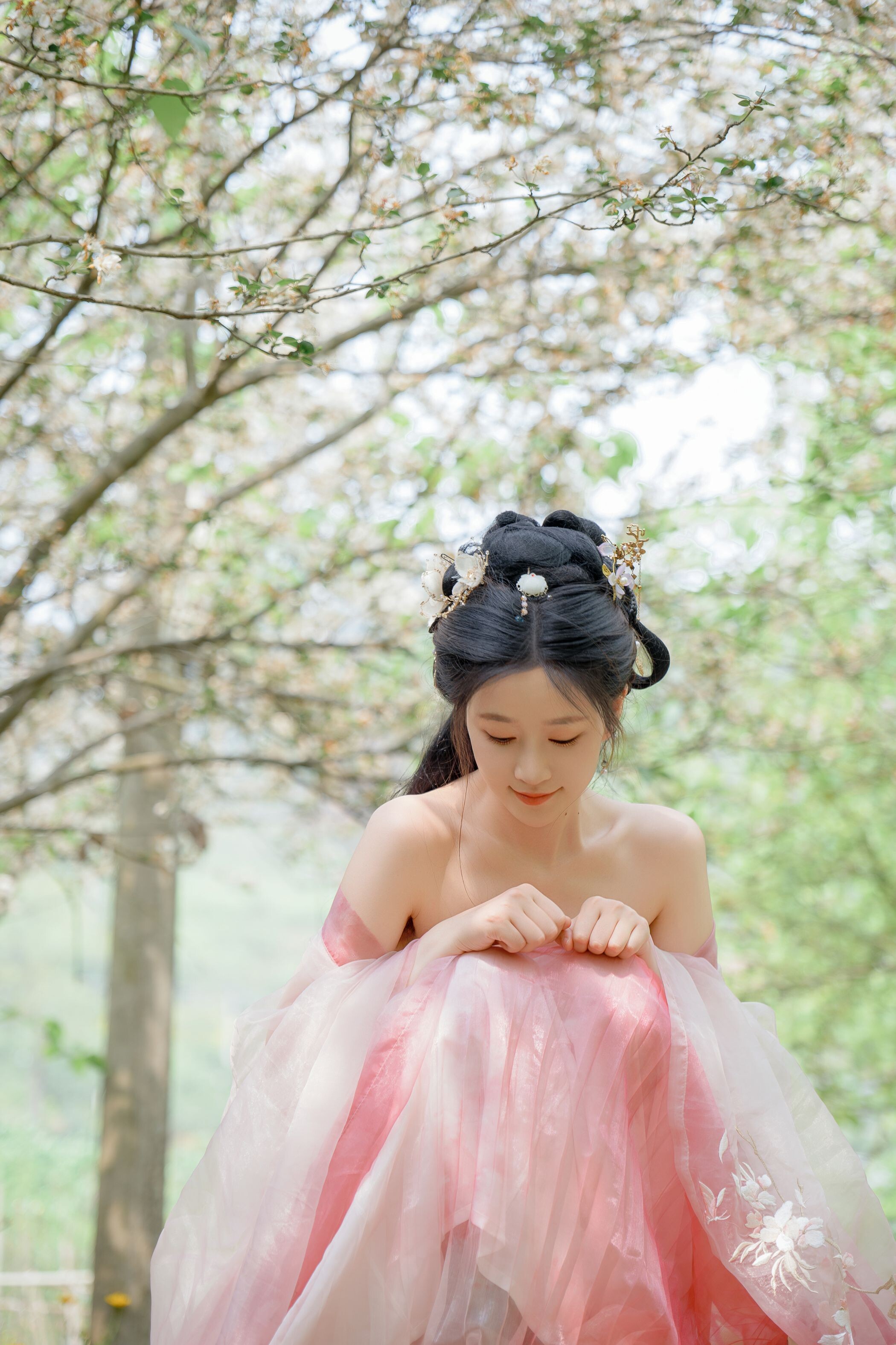 ชุดภาพ Niannian Nnian Haitang Fairy ชุดโบราณกลางแจ้ง