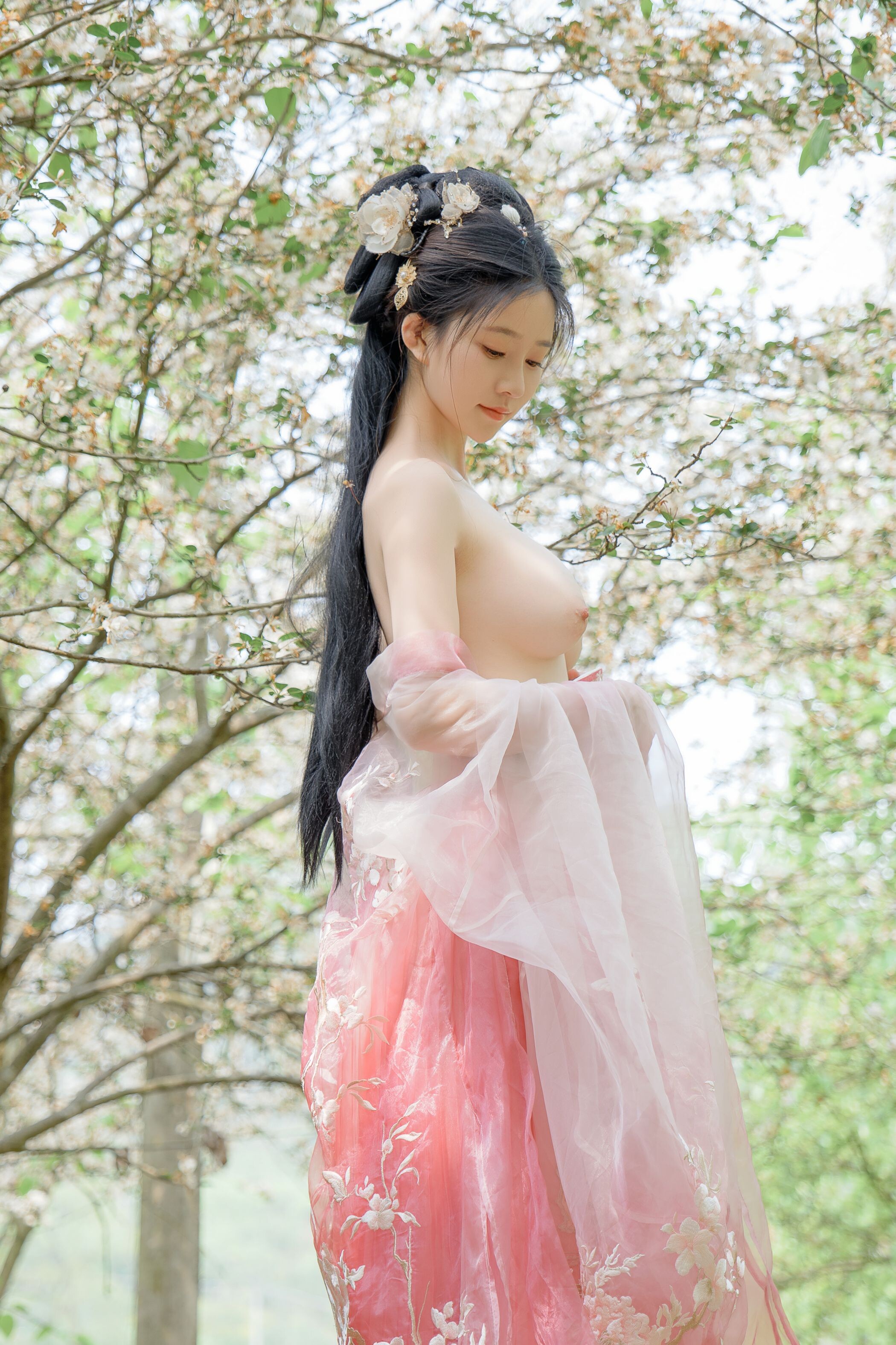 ชุดภาพ Niannian Nnian Haitang Fairy ชุดโบราณกลางแจ้ง