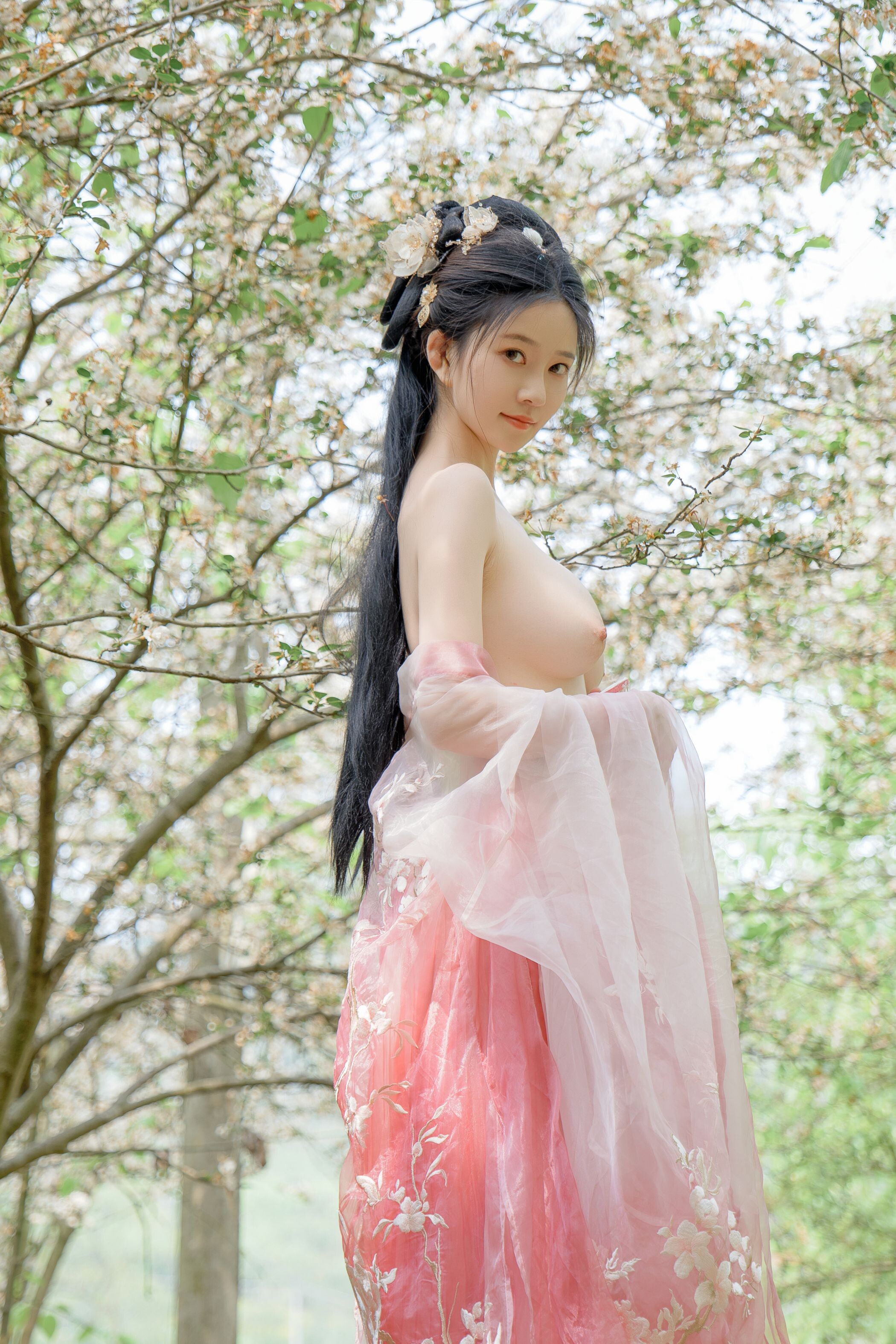 ชุดภาพ Niannian Nnian Haitang Fairy ชุดโบราณกลางแจ้ง